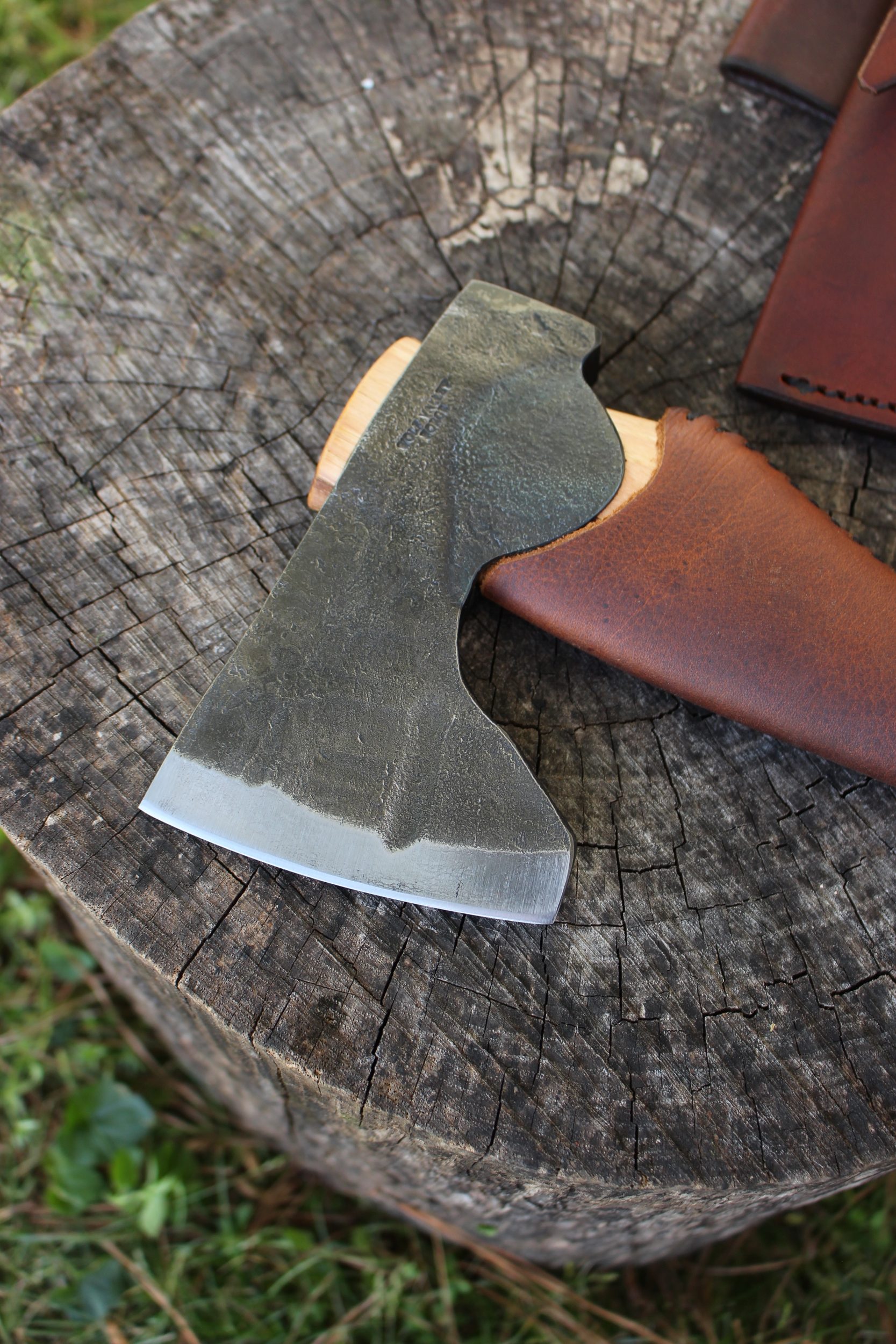 handmade, usa made, usa made axe, hatchet, chopping, wood chopping, outdoor, outdoorsman, survival, backwoodsman, hickory, axe made in amera, axes made in the usa, ike bullington, wolf valley forge, valley forge, pack axe, back packing, camping, trail axe, hunting axe, trappers axe, camp axe, bush axe, belt axe, pack axe, leather shoulder rig, chopping axe, leather axe carrier, shoulder sling for axe, Carpenter's Axe, New Wolf Valley Forge Axe Release, WVF