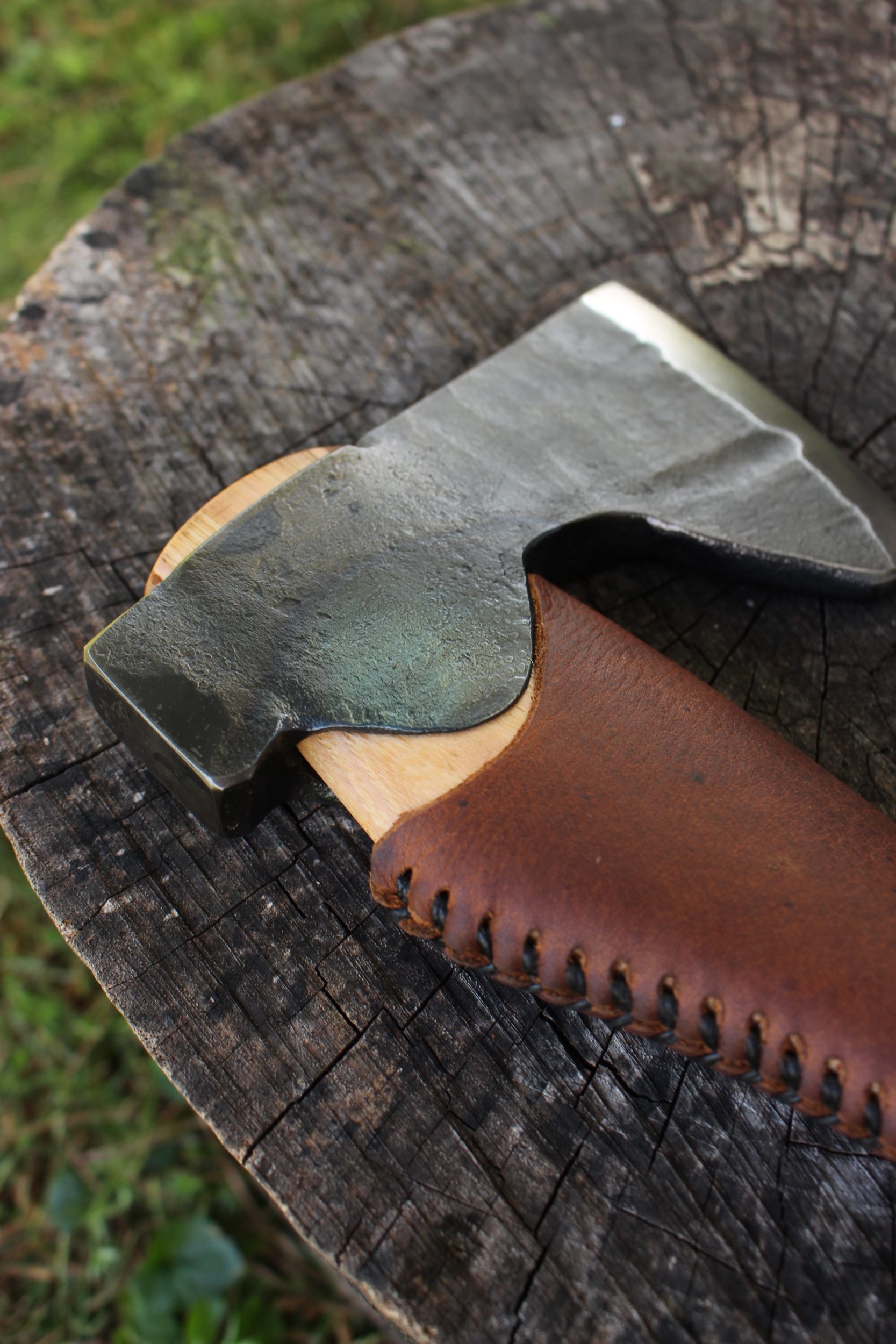 handmade, usa made, usa made axe, hatchet, chopping, wood chopping, outdoor, outdoorsman, survival, backwoodsman, hickory, axe made in amera, axes made in the usa, ike bullington, wolf valley forge, valley forge, pack axe, back packing, camping, trail axe, hunting axe, trappers axe, camp axe, bush axe, belt axe, pack axe, leather shoulder rig, chopping axe, leather axe carrier, shoulder sling for axe, Carpenter's Axe, New Wolf Valley Forge Axe Release, WVF