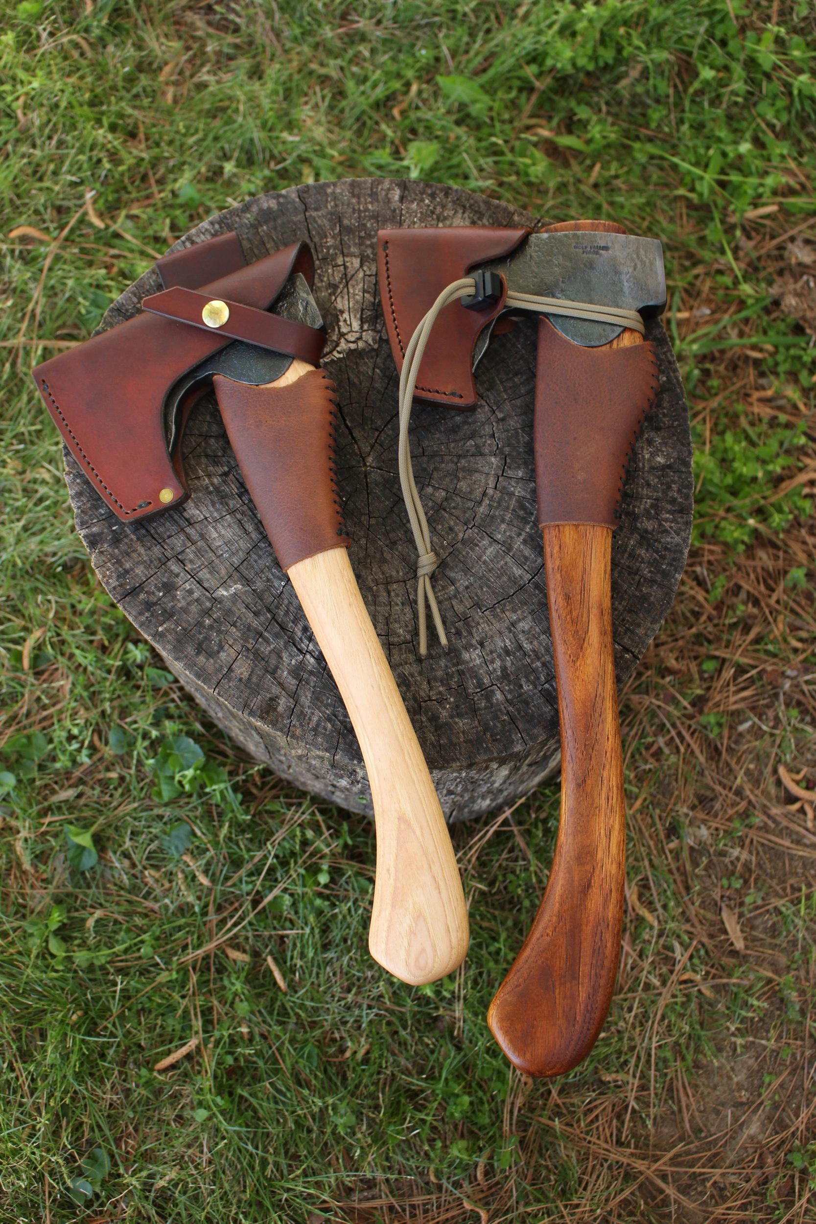 handmade, usa made, usa made axe, hatchet, chopping, wood chopping, outdoor, outdoorsman, survival, backwoodsman, hickory, axe made in amera, axes made in the usa, ike bullington, wolf valley forge, valley forge, pack axe, back packing, camping, trail axe, hunting axe, trappers axe, camp axe, bush axe, belt axe, pack axe, leather shoulder rig, chopping axe, leather axe carrier, shoulder sling for axe, Carpenter's Axe, New Wolf Valley Forge Axe Release, WVF