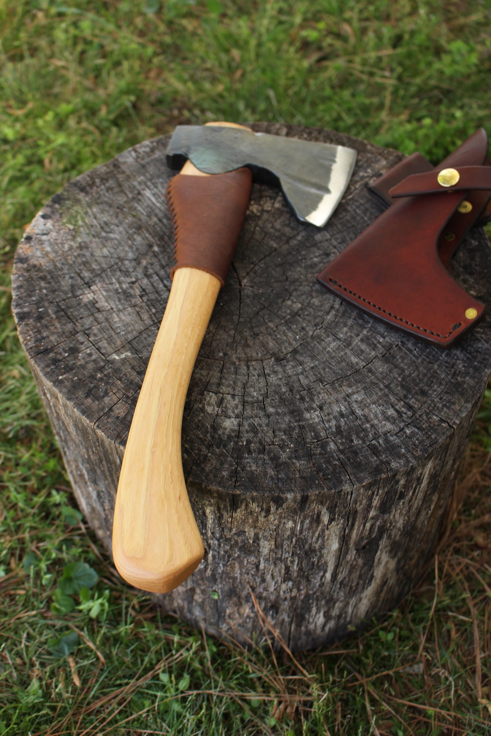 handmade, usa made, usa made axe, hatchet, chopping, wood chopping, outdoor, outdoorsman, survival, backwoodsman, hickory, axe made in amera, axes made in the usa, ike bullington, wolf valley forge, valley forge, pack axe, back packing, camping, trail axe, hunting axe, trappers axe, camp axe, bush axe, belt axe, pack axe, leather shoulder rig, chopping axe, leather axe carrier, shoulder sling for axe, Carpenter's Axe, New Wolf Valley Forge Axe Release, WVF