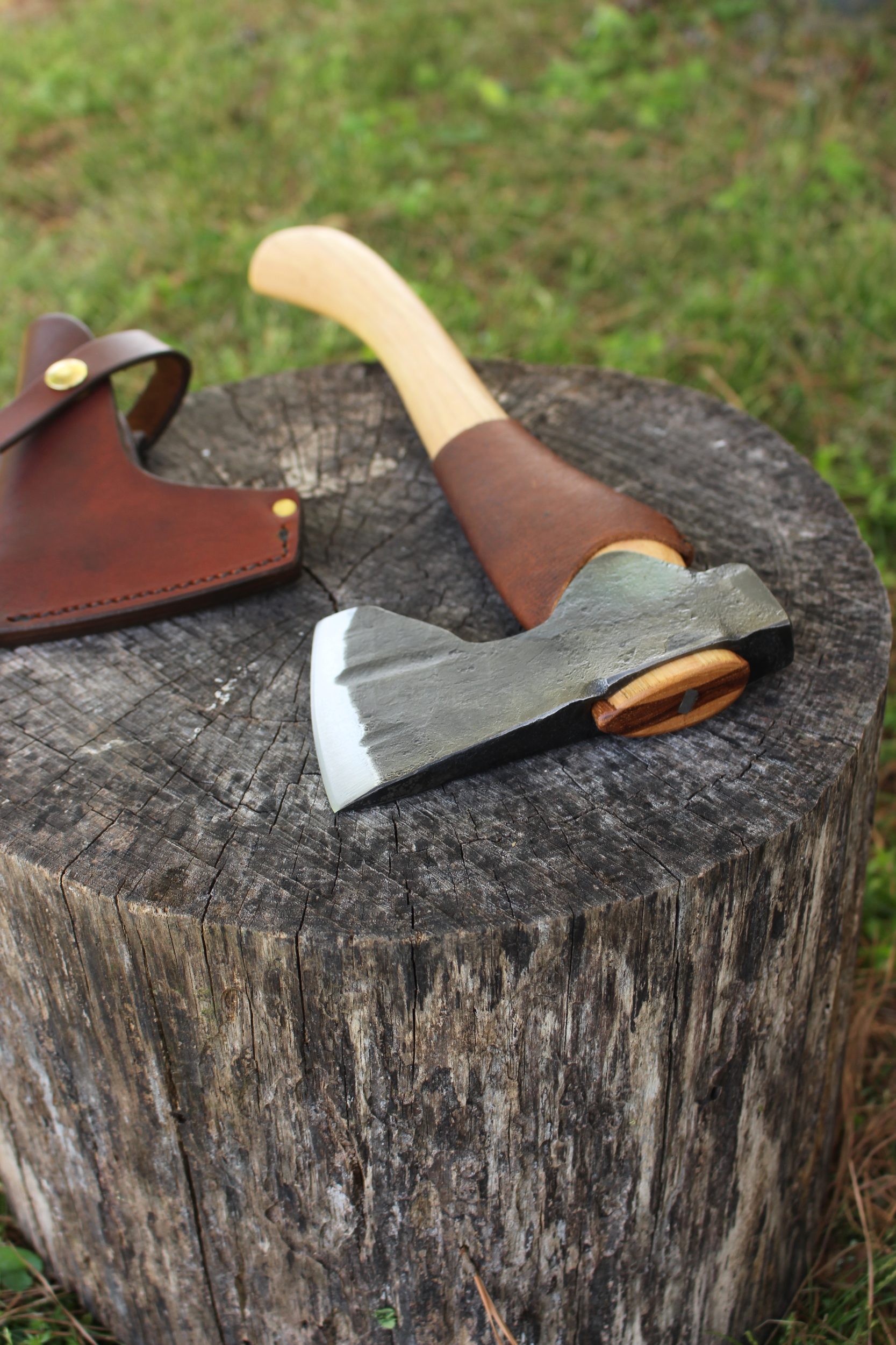 handmade, usa made, usa made axe, hatchet, chopping, wood chopping, outdoor, outdoorsman, survival, backwoodsman, hickory, axe made in amera, axes made in the usa, ike bullington, wolf valley forge, valley forge, pack axe, back packing, camping, trail axe, hunting axe, trappers axe, camp axe, bush axe, belt axe, pack axe, leather shoulder rig, chopping axe, leather axe carrier, shoulder sling for axe, Carpenter's Axe, New Wolf Valley Forge Axe Release, WVF