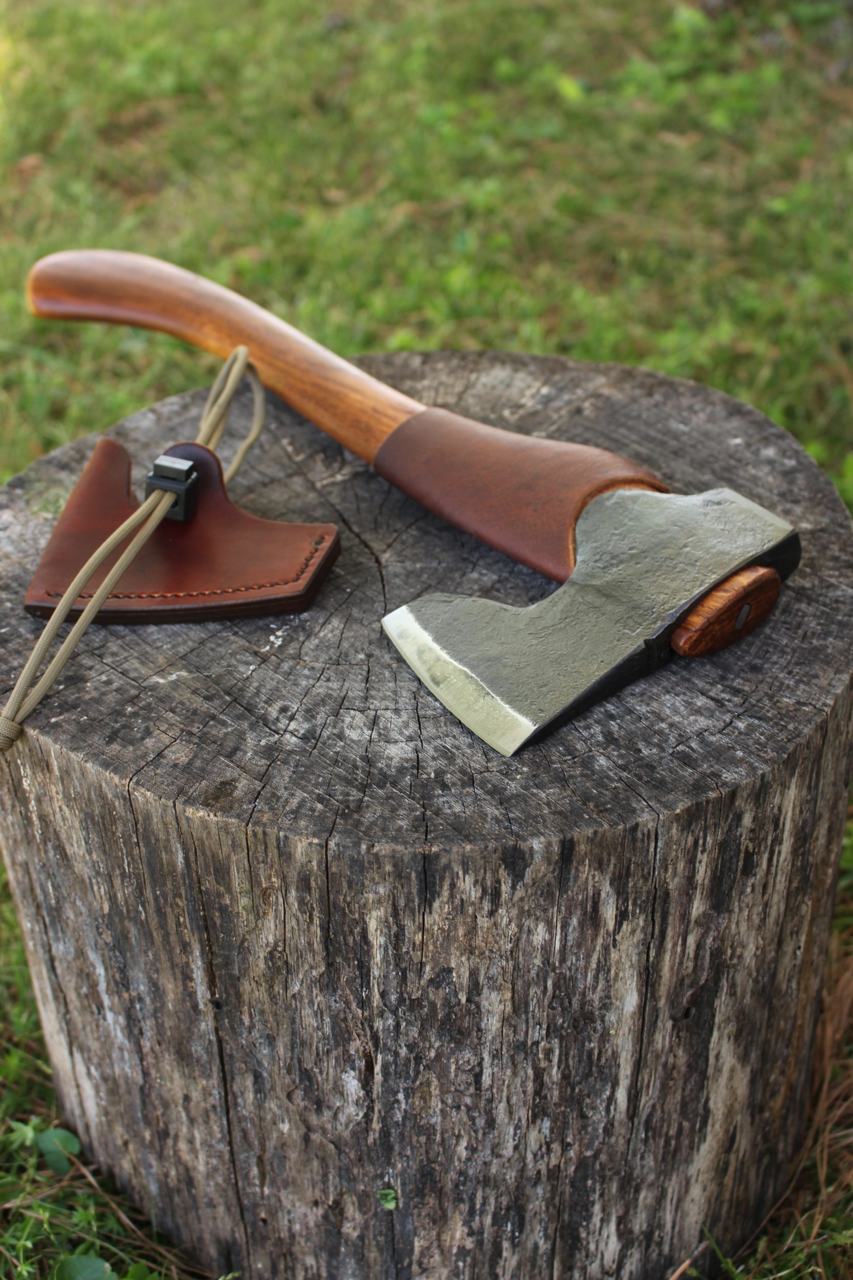 handmade, usa made, usa made axe, hatchet, chopping, wood chopping, outdoor, outdoorsman, survival, backwoodsman, hickory, axe made in amera, axes made in the usa, ike bullington, wolf valley forge, valley forge, pack axe, back packing, camping, trail axe, hunting axe, trappers axe, camp axe, bush axe, belt axe, pack axe, leather shoulder rig, chopping axe, leather axe carrier, shoulder sling for axe, Carpenter's Axe, New Wolf Valley Forge Axe Release, WVF