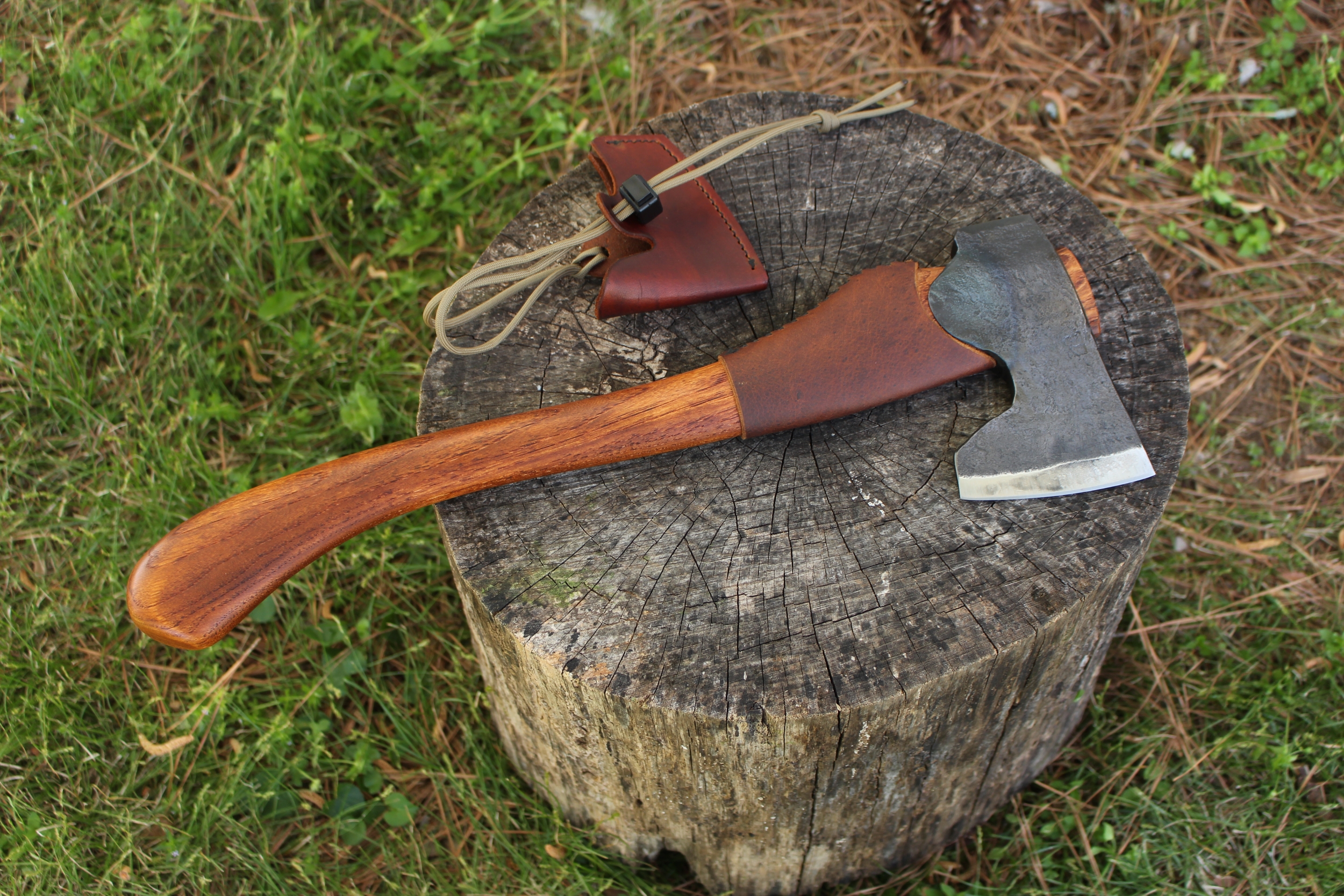 handmade, usa made, usa made axe, hatchet, chopping, wood chopping, outdoor, outdoorsman, survival, backwoodsman, hickory, axe made in amera, axes made in the usa, ike bullington, wolf valley forge, valley forge, pack axe, back packing, camping, trail axe, hunting axe, trappers axe, camp axe, bush axe, belt axe, pack axe, leather shoulder rig, chopping axe, leather axe carrier, shoulder sling for axe, Carpenter's Axe, New Wolf Valley Forge Axe Release, WVF