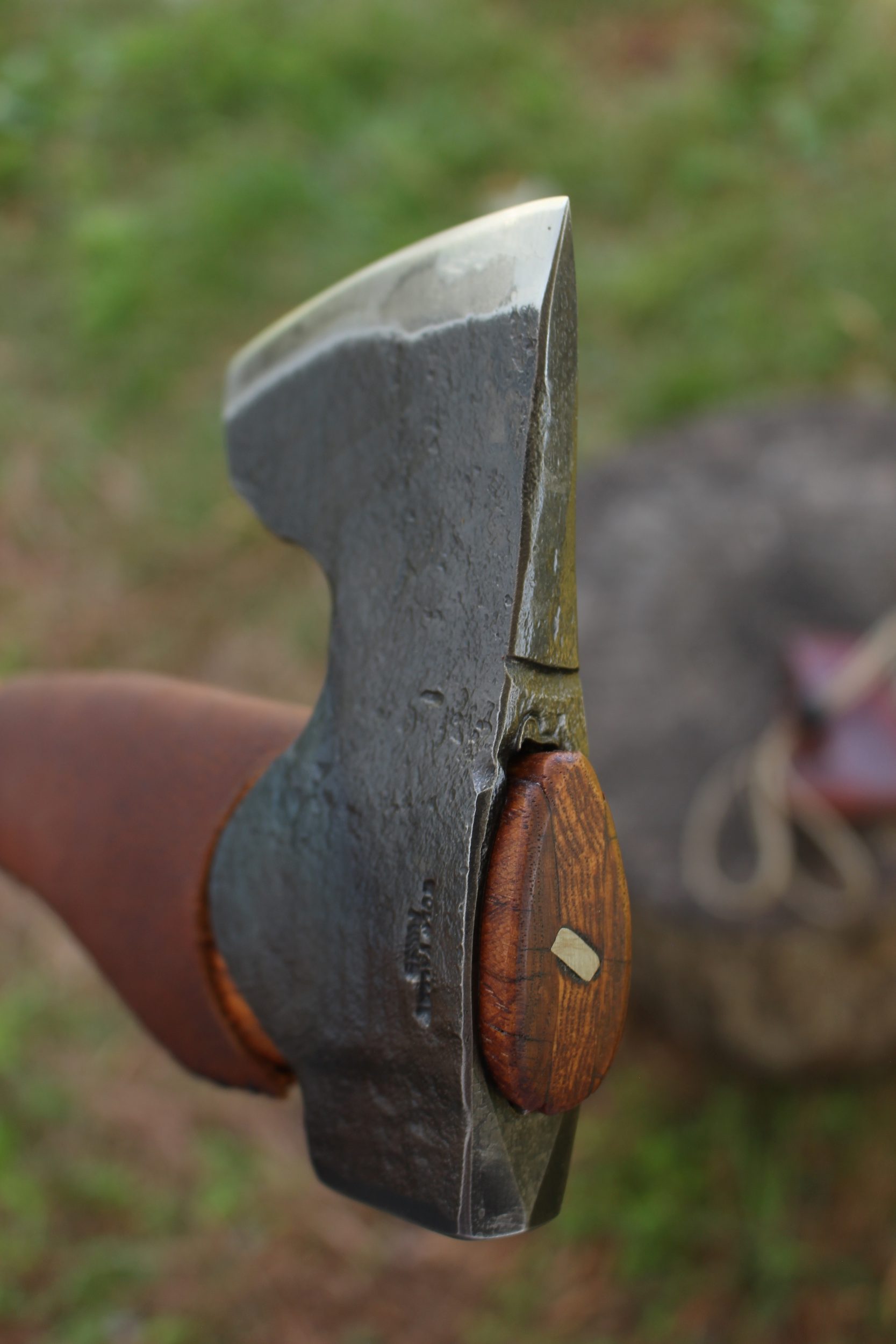 handmade, usa made, usa made axe, hatchet, chopping, wood chopping, outdoor, outdoorsman, survival, backwoodsman, hickory, axe made in amera, axes made in the usa, ike bullington, wolf valley forge, valley forge, pack axe, back packing, camping, trail axe, hunting axe, trappers axe, camp axe, bush axe, belt axe, pack axe, leather shoulder rig, chopping axe, leather axe carrier, shoulder sling for axe, Carpenter's Axe, New Wolf Valley Forge Axe Release, WVF