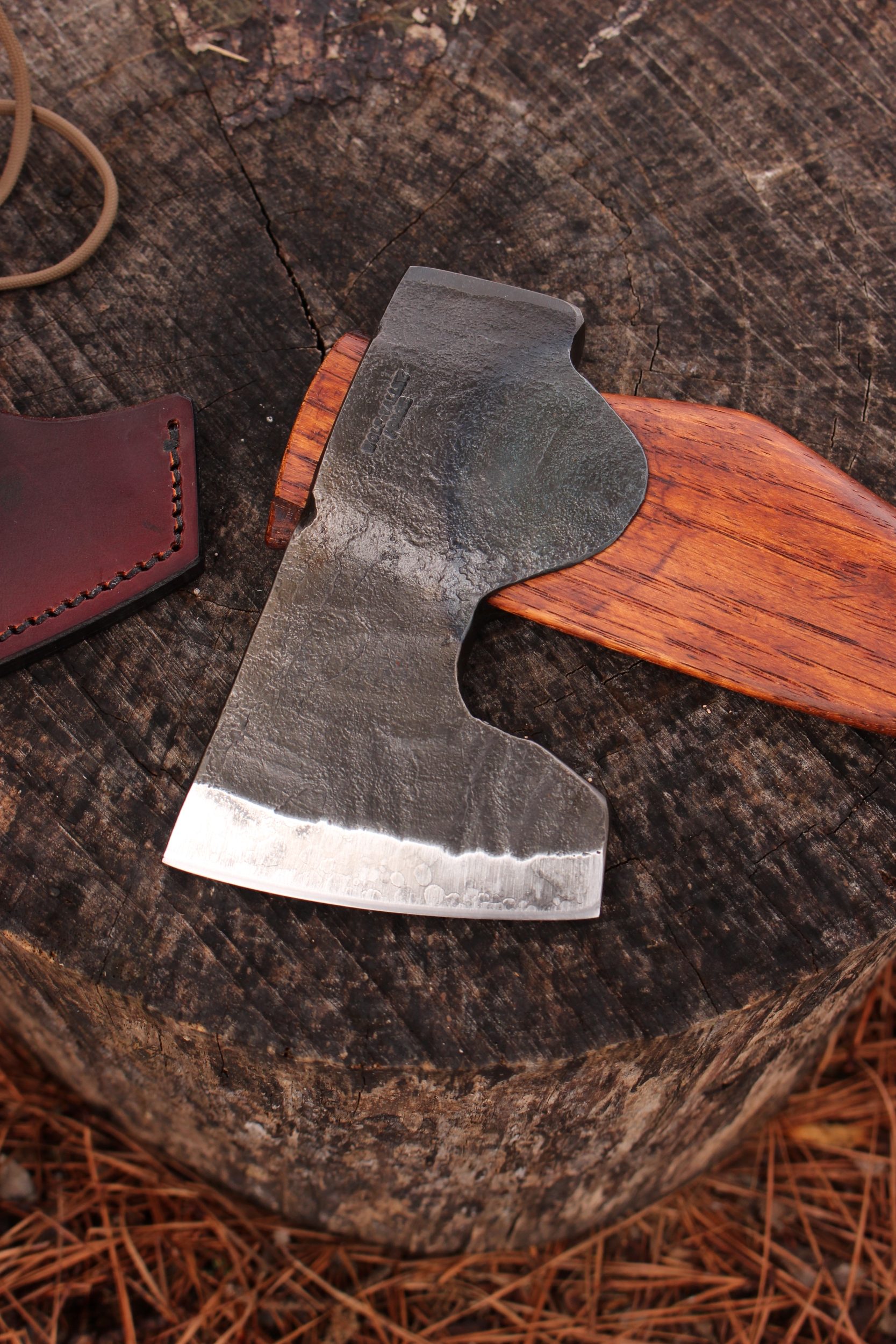 handmade, usa made, usa made axe, hatchet, chopping, wood chopping, outdoor, outdoorsman, survival, backwoodsman, hickory, axe made in amera, axes made in the usa, ike bullington, wolf valley forge, valley forge, pack axe, back packing, camping, trail axe, hunting axe, trappers axe, camp axe, bush axe, belt axe, pack axe, leather shoulder rig, chopping axe, leather axe carrier, shoulder sling for axe, Carpenter's Axe, New Wolf Valley Forge Axe Release, WVF