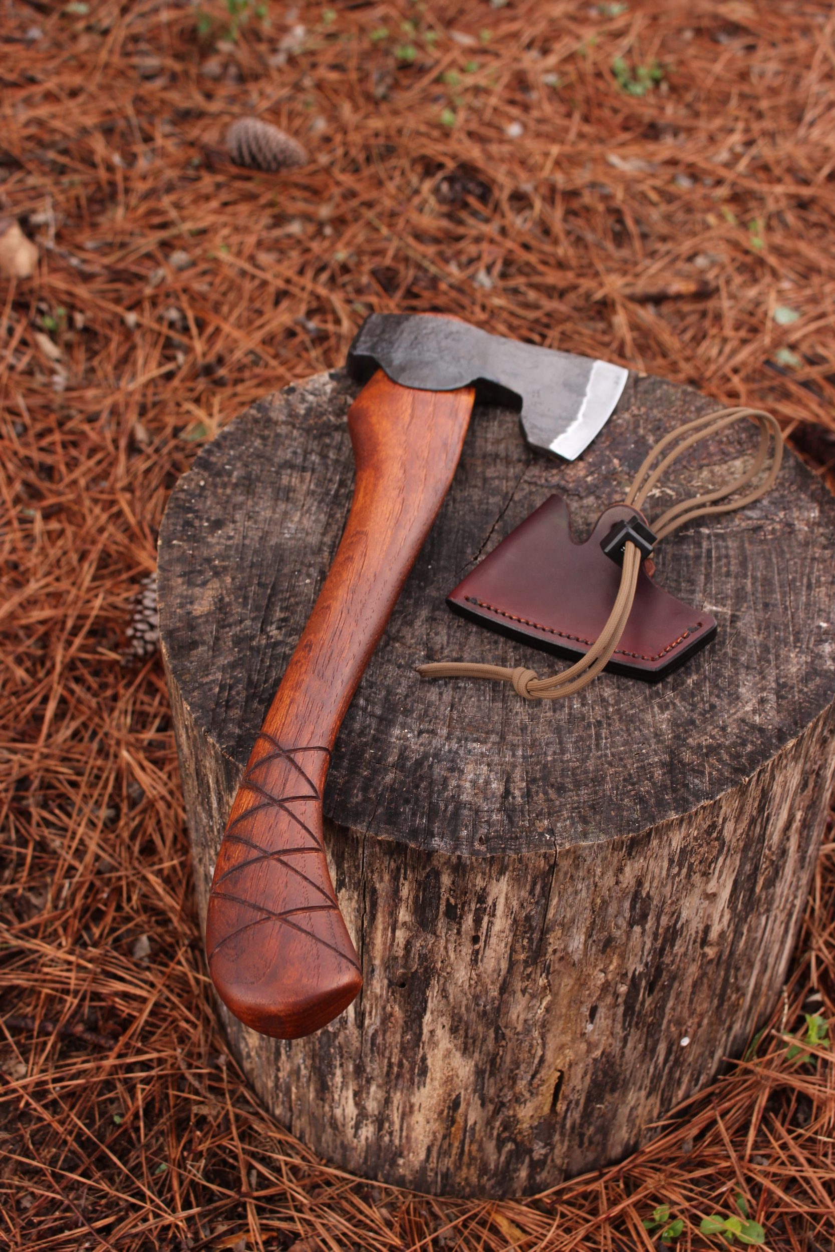 handmade, usa made, usa made axe, hatchet, chopping, wood chopping, outdoor, outdoorsman, survival, backwoodsman, hickory, axe made in amera, axes made in the usa, ike bullington, wolf valley forge, valley forge, pack axe, back packing, camping, trail axe, hunting axe, trappers axe, camp axe, bush axe, belt axe, pack axe, leather shoulder rig, chopping axe, leather axe carrier, shoulder sling for axe, Carpenter's Axe, New Wolf Valley Forge Axe Release, WVF