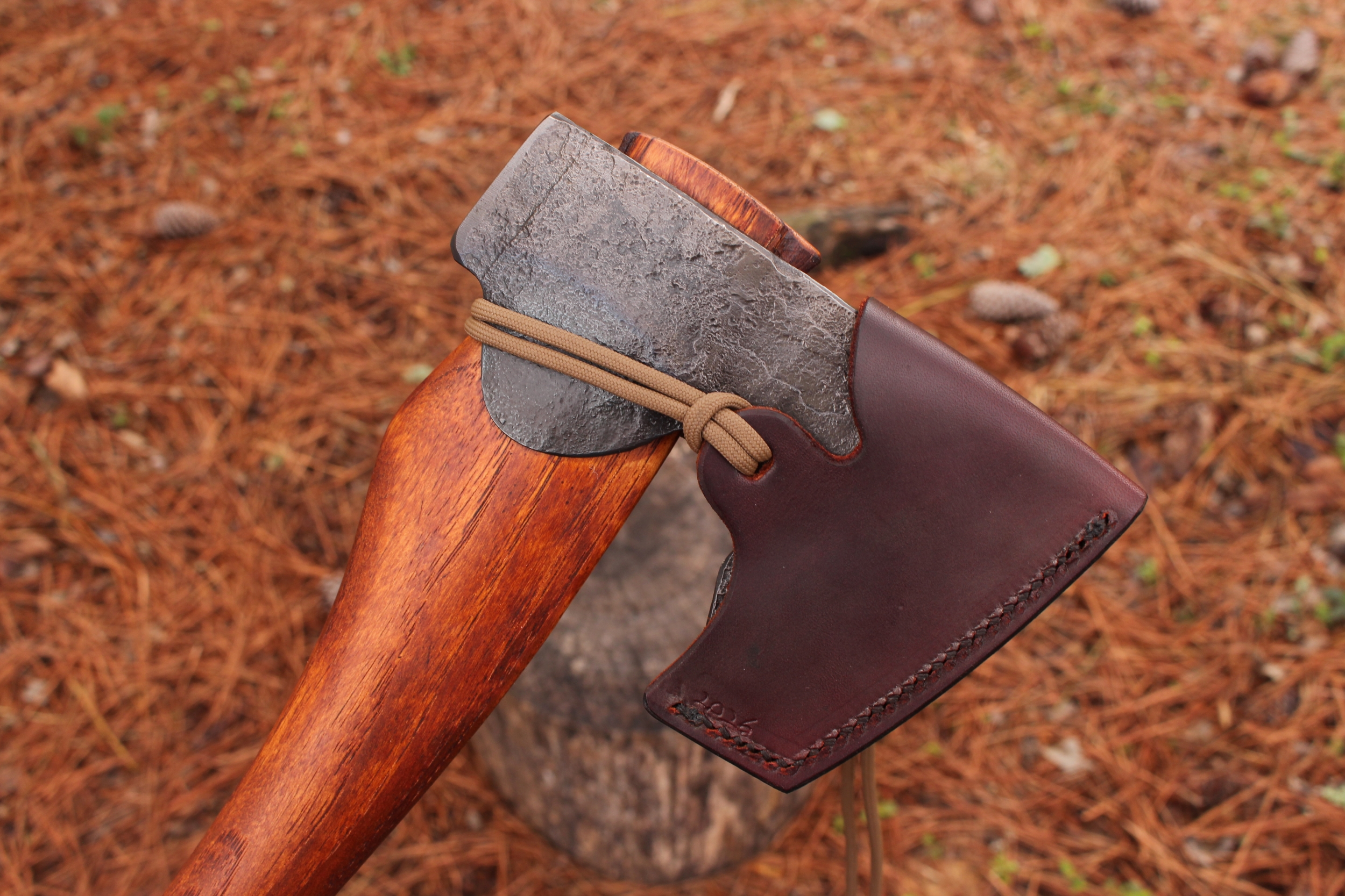 handmade, usa made, usa made axe, hatchet, chopping, wood chopping, outdoor, outdoorsman, survival, backwoodsman, hickory, axe made in amera, axes made in the usa, ike bullington, wolf valley forge, valley forge, pack axe, back packing, camping, trail axe, hunting axe, trappers axe, camp axe, bush axe, belt axe, pack axe, leather shoulder rig, chopping axe, leather axe carrier, shoulder sling for axe, Carpenter's Axe, New Wolf Valley Forge Axe Release, WVF