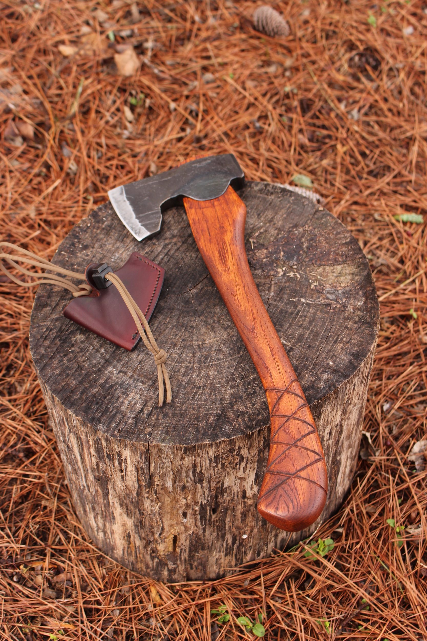 handmade, usa made, usa made axe, hatchet, chopping, wood chopping, outdoor, outdoorsman, survival, backwoodsman, hickory, axe made in amera, axes made in the usa, ike bullington, wolf valley forge, valley forge, pack axe, back packing, camping, trail axe, hunting axe, trappers axe, camp axe, bush axe, belt axe, pack axe, leather shoulder rig, chopping axe, leather axe carrier, shoulder sling for axe, Carpenter's Axe, New Wolf Valley Forge Axe Release, WVF