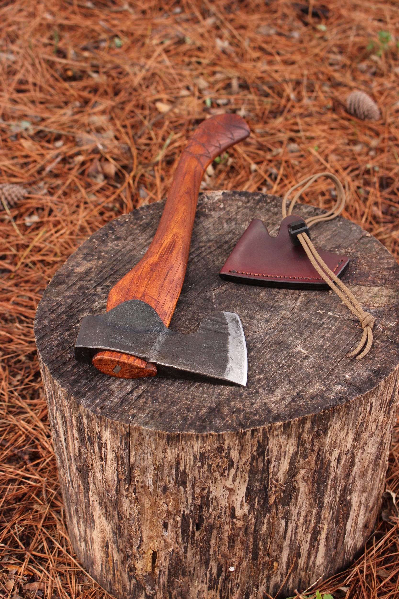 handmade, usa made, usa made axe, hatchet, chopping, wood chopping, outdoor, outdoorsman, survival, backwoodsman, hickory, axe made in amera, axes made in the usa, ike bullington, wolf valley forge, valley forge, pack axe, back packing, camping, trail axe, hunting axe, trappers axe, camp axe, bush axe, belt axe, pack axe, leather shoulder rig, chopping axe, leather axe carrier, shoulder sling for axe, Carpenter's Axe, New Wolf Valley Forge Axe Release, WVF