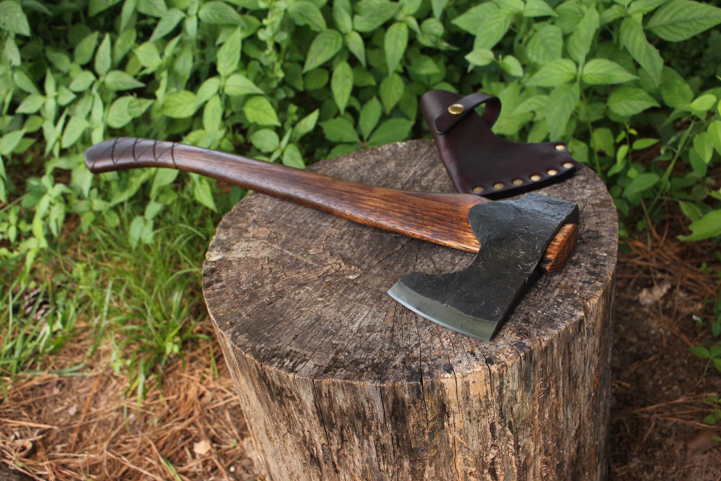 handmade, usa made, usa made axe, hatchet, chopping, wood chopping, outdoor, outdoorsman, survival, backwoodsman, hickory, axe made in america, axes made in the usa, ike bullington, wolf valley forge, valley forge, pack axe, back packing, camping, trail axe, hunting axe, trappers axe, camp axe, bush axe, belt axe, pack axe, leather shoulder rig, chopping axe, leather axe carrier, shoulder sling for axe, carpenter's axe, Wolf Valley Forge, Wolf Valley Forge axe release, Axe Wax, haversack, go back, man purse, man bag, canvas bag, reenactor, reenacting, Trekker Axe