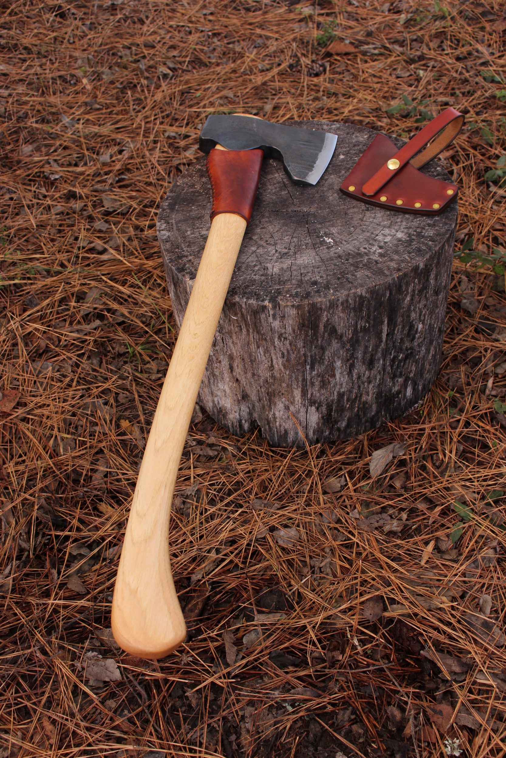 handmade, usa made, usa made axe, hatchet, chopping, wood chopping, outdoor, outdoorsman, survival, backwoodsman, hickory, axe made in amera, axes made in the usa, ike bullington, wolf valley forge, valley forge, pack axe, back packing, camping, trail axe, hunting axe, trappers axe, camp axe, bush axe, belt axe, pack axe, leather shoulder rig, chopping axe, leather axe carrier, shoulder sling for axe, Carpenter's Axe, New Wolf Valley Forge Axe Release, WVF