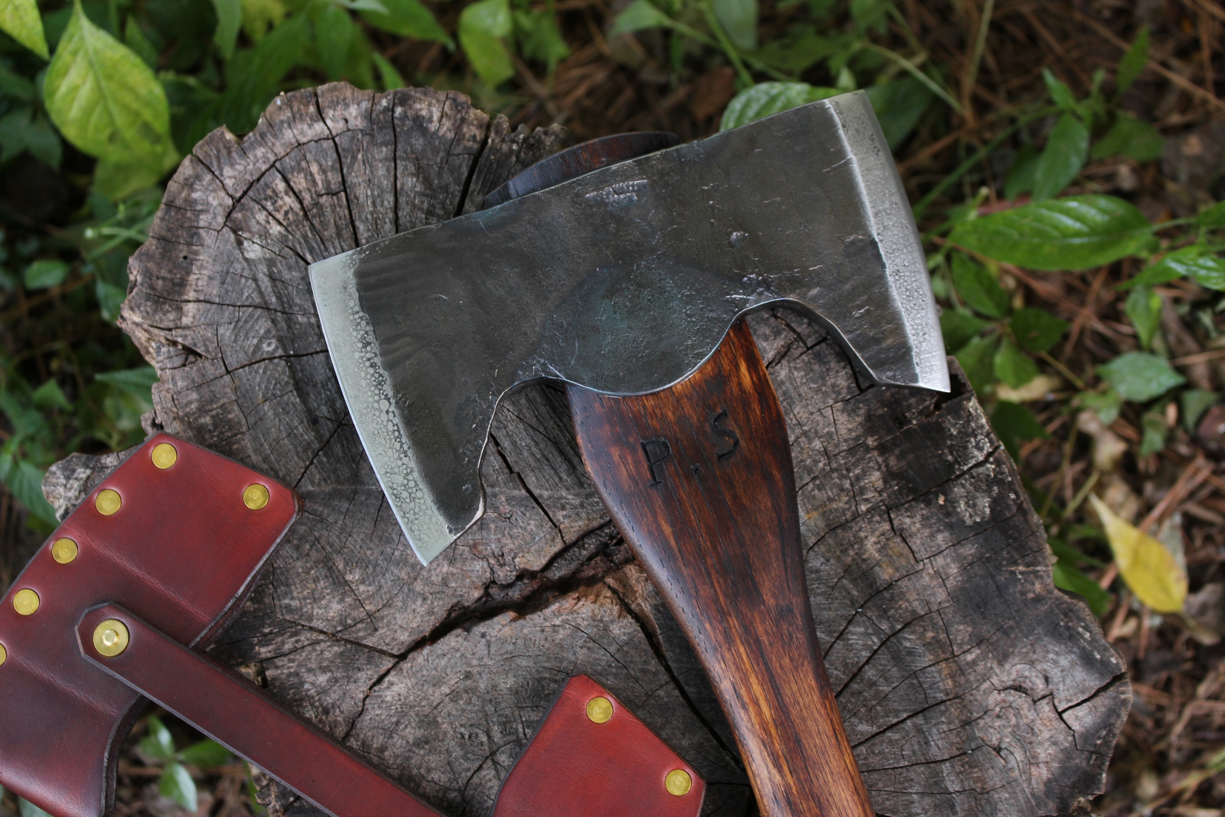 handmade, usa made, usa made axe, hatchet, chopping, wood chopping, outdoor, outdoorsman, survival, backwoodsman, hickory, axe made in amera, axes made in the usa, ike bullington, wolf valley forge, valley forge, pack axe, back packing, camping, trail axe, hunting axe, trappers axe, camp axe, bush axe, belt axe, pack axe, leather shoulder rig, chopping axe, leather axe carrier, shoulder sling for axe, Carpenter's Axe, New Wolf Valley Forge Axe Release, WVF