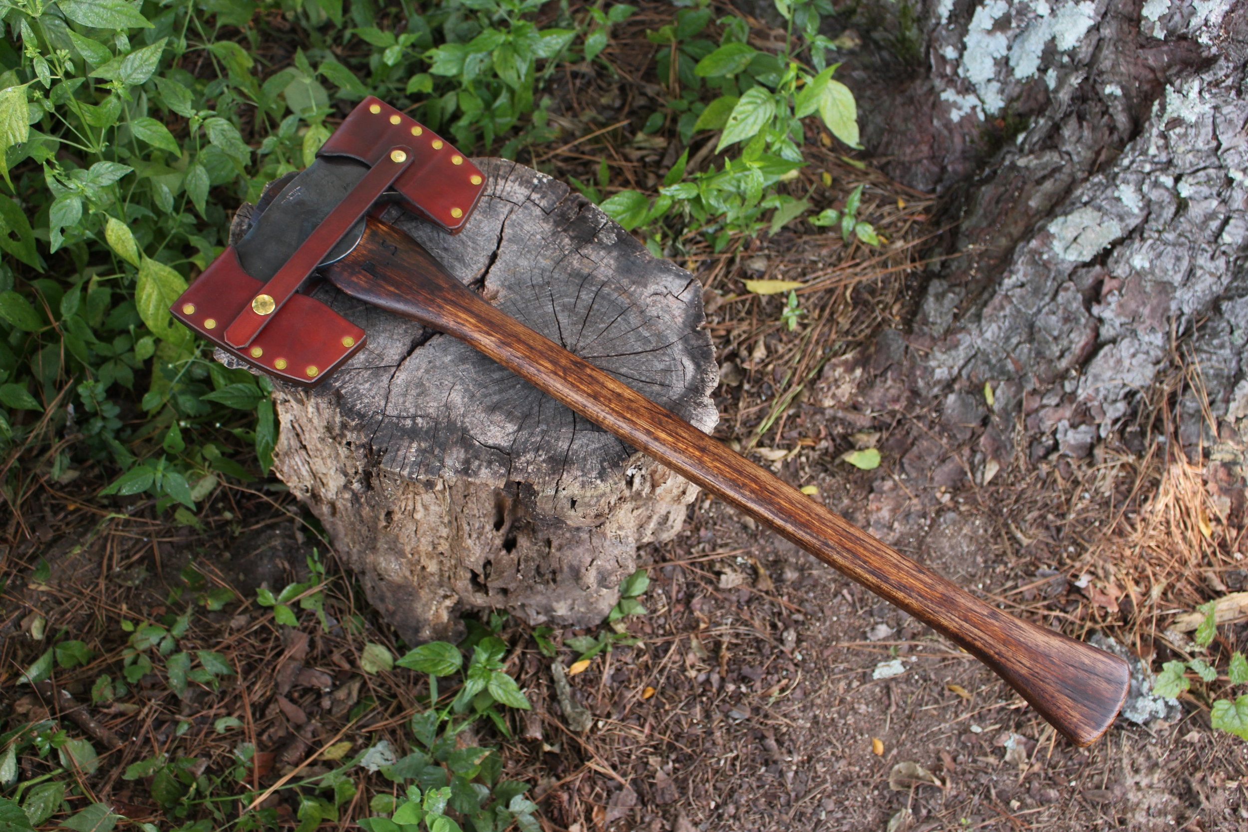 handmade, usa made, usa made axe, hatchet, chopping, wood chopping, outdoor, outdoorsman, survival, backwoodsman, hickory, axe made in amera, axes made in the usa, ike bullington, wolf valley forge, valley forge, pack axe, back packing, camping, trail axe, hunting axe, trappers axe, camp axe, bush axe, belt axe, pack axe, leather shoulder rig, chopping axe, leather axe carrier, shoulder sling for axe, Carpenter's Axe, New Wolf Valley Forge Axe Release, WVF