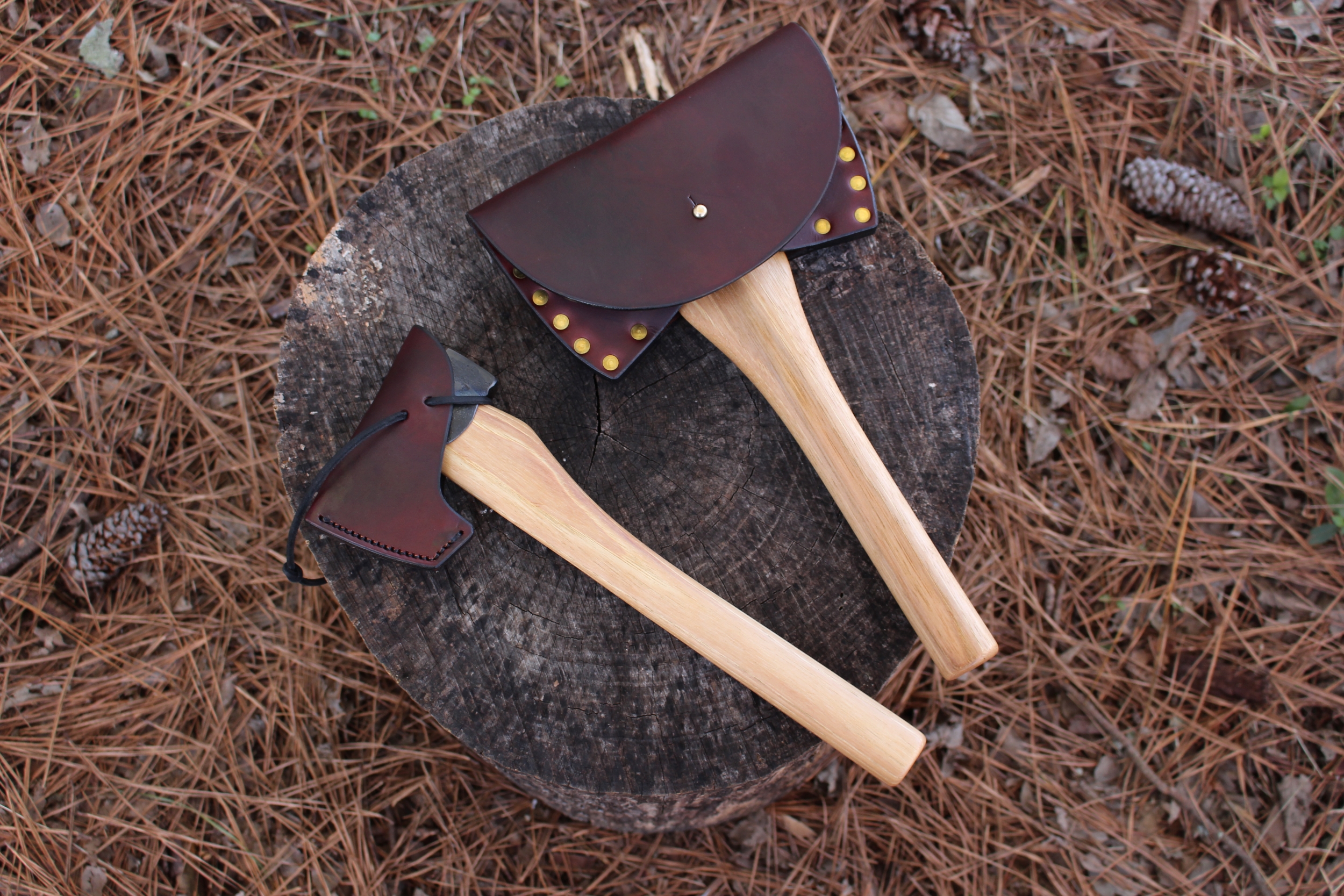 handmade, usa made, usa made axe, hatchet, chopping, wood chopping, outdoor, outdoorsman, survival, backwoodsman, hickory, axe made in amera, axes made in the usa, ike bullington, wolf valley forge, valley forge, pack axe, back packing, camping, trail axe, hunting axe, trappers axe, camp axe, bush axe, belt axe, pack axe, leather shoulder rig, chopping axe, leather axe carrier, shoulder sling for axe, Carpenter's Axe, New Wolf Valley Forge Axe Release, WVF