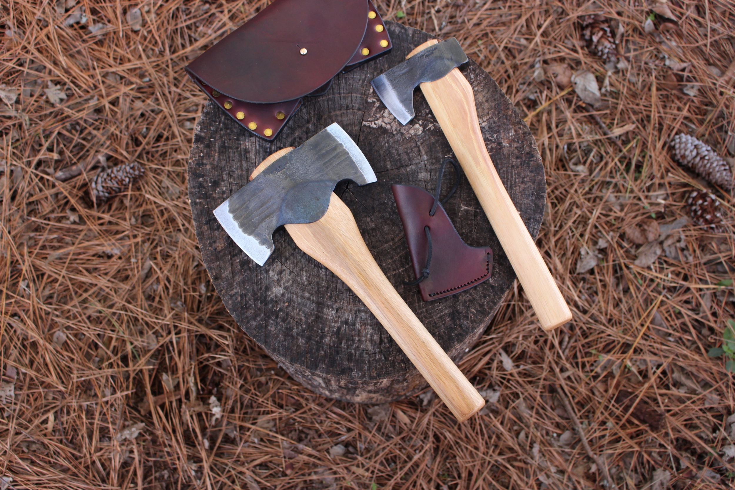 handmade, usa made, usa made axe, hatchet, chopping, wood chopping, outdoor, outdoorsman, survival, backwoodsman, hickory, axe made in amera, axes made in the usa, ike bullington, wolf valley forge, valley forge, pack axe, back packing, camping, trail axe, hunting axe, trappers axe, camp axe, bush axe, belt axe, pack axe, leather shoulder rig, chopping axe, leather axe carrier, shoulder sling for axe, Carpenter's Axe, New Wolf Valley Forge Axe Release, WVF