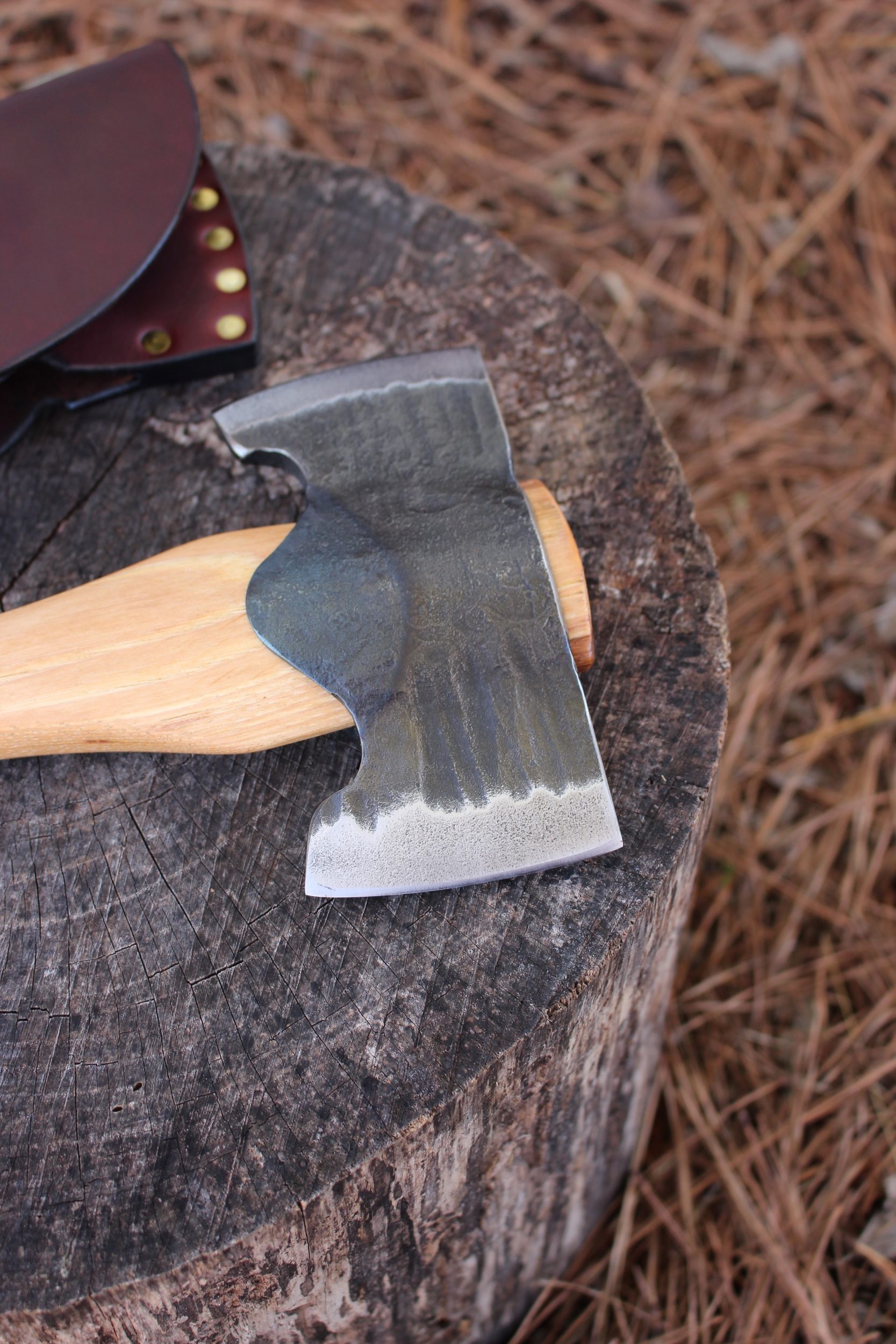 handmade, usa made, usa made axe, hatchet, chopping, wood chopping, outdoor, outdoorsman, survival, backwoodsman, hickory, axe made in amera, axes made in the usa, ike bullington, wolf valley forge, valley forge, pack axe, back packing, camping, trail axe, hunting axe, trappers axe, camp axe, bush axe, belt axe, pack axe, leather shoulder rig, chopping axe, leather axe carrier, shoulder sling for axe, Carpenter's Axe, New Wolf Valley Forge Axe Release, WVF