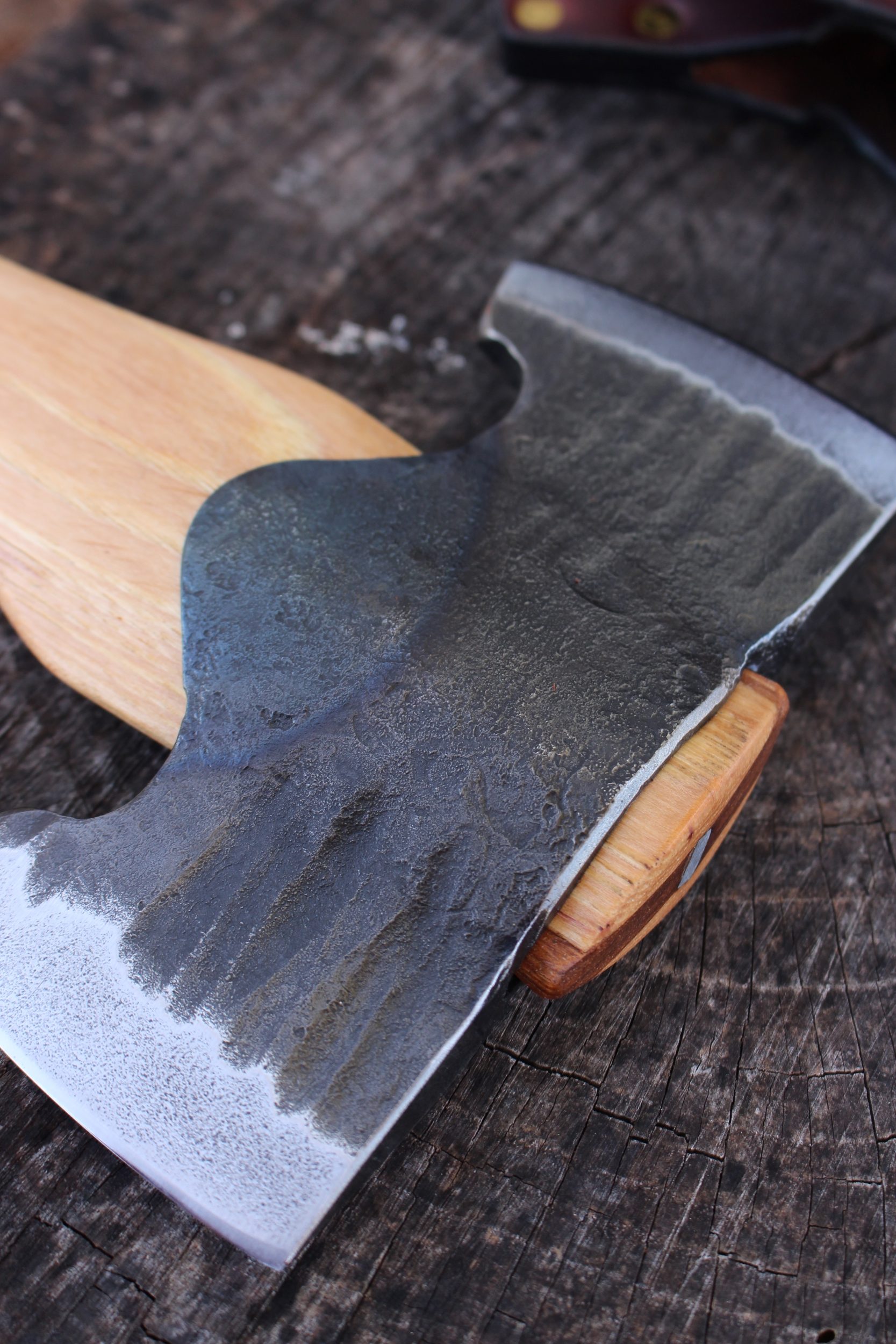 handmade, usa made, usa made axe, hatchet, chopping, wood chopping, outdoor, outdoorsman, survival, backwoodsman, hickory, axe made in amera, axes made in the usa, ike bullington, wolf valley forge, valley forge, pack axe, back packing, camping, trail axe, hunting axe, trappers axe, camp axe, bush axe, belt axe, pack axe, leather shoulder rig, chopping axe, leather axe carrier, shoulder sling for axe, Carpenter's Axe, New Wolf Valley Forge Axe Release, WVF