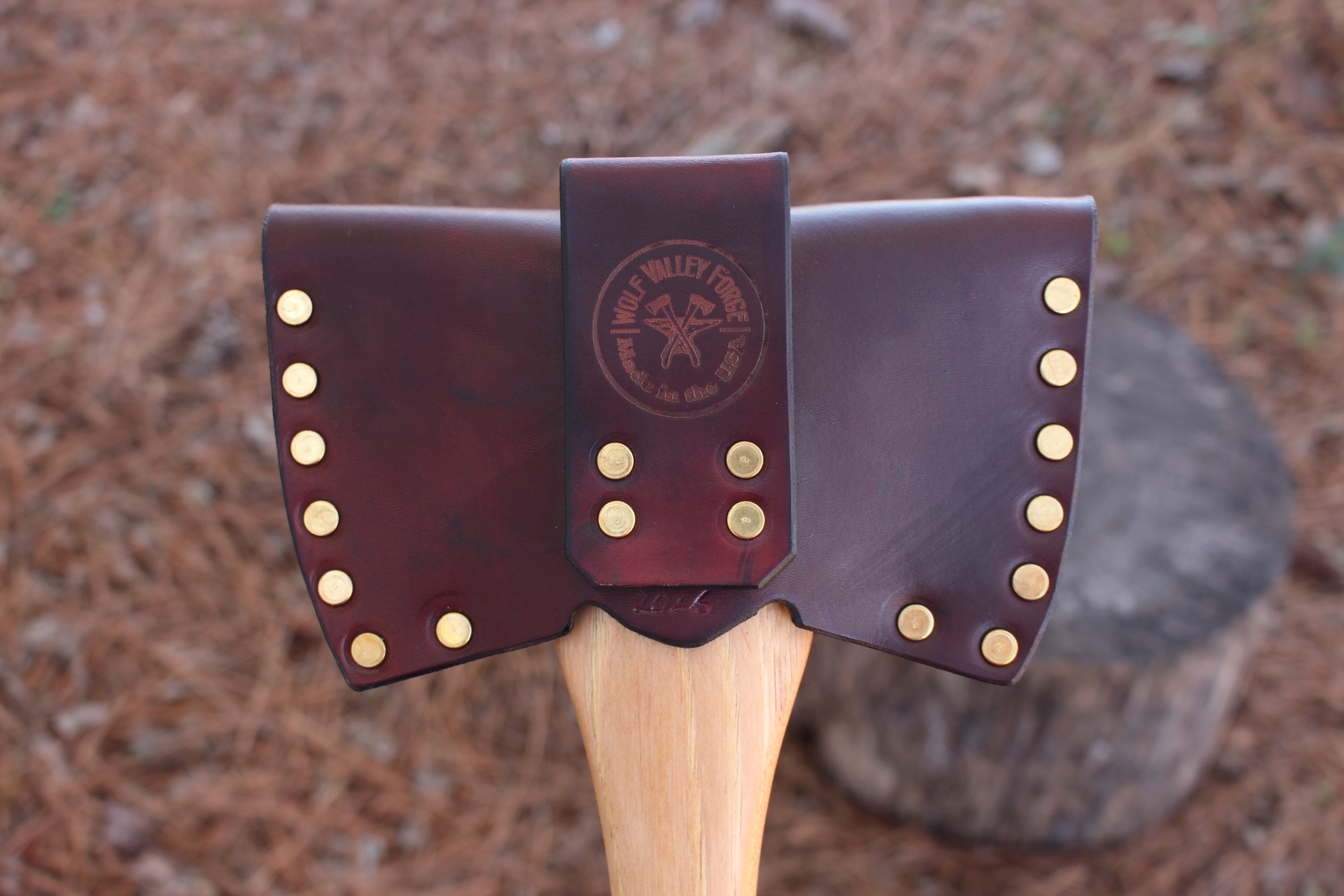 handmade, usa made, usa made axe, hatchet, chopping, wood chopping, outdoor, outdoorsman, survival, backwoodsman, hickory, axe made in amera, axes made in the usa, ike bullington, wolf valley forge, valley forge, pack axe, back packing, camping, trail axe, hunting axe, trappers axe, camp axe, bush axe, belt axe, pack axe, leather shoulder rig, chopping axe, leather axe carrier, shoulder sling for axe, Carpenter's Axe, New Wolf Valley Forge Axe Release, WVF