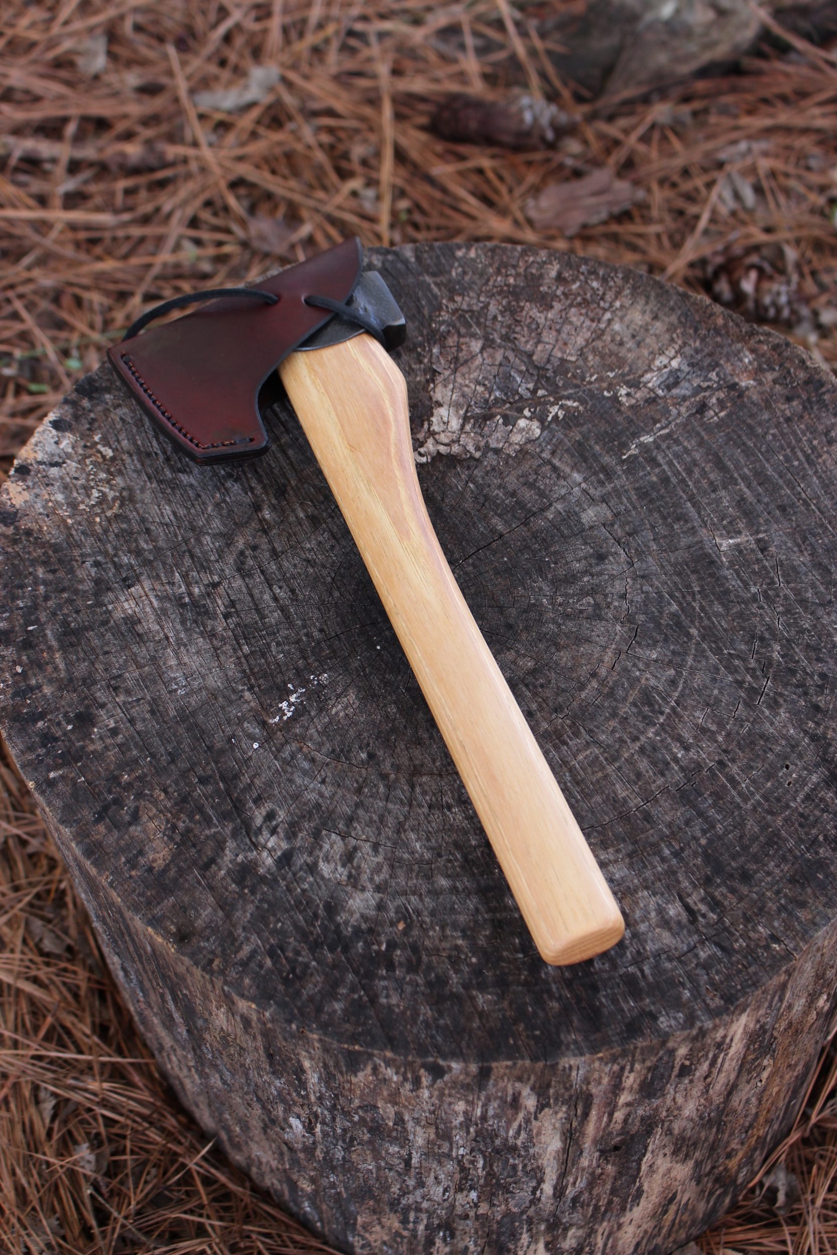 handmade, usa made, usa made axe, hatchet, chopping, wood chopping, outdoor, outdoorsman, survival, backwoodsman, hickory, axe made in amera, axes made in the usa, ike bullington, wolf valley forge, valley forge, pack axe, back packing, camping, trail axe, hunting axe, trappers axe, camp axe, bush axe, belt axe, pack axe, leather shoulder rig, chopping axe, leather axe carrier, shoulder sling for axe, Carpenter's Axe, New Wolf Valley Forge Axe Release, WVF