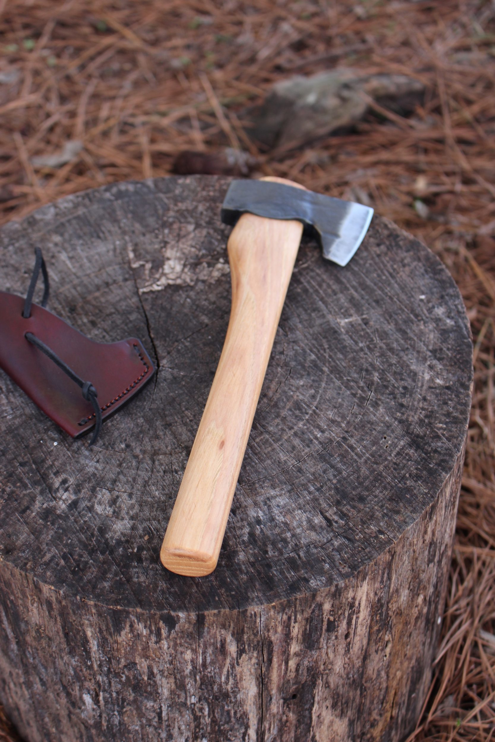 handmade, usa made, usa made axe, hatchet, chopping, wood chopping, outdoor, outdoorsman, survival, backwoodsman, hickory, axe made in amera, axes made in the usa, ike bullington, wolf valley forge, valley forge, pack axe, back packing, camping, trail axe, hunting axe, trappers axe, camp axe, bush axe, belt axe, pack axe, leather shoulder rig, chopping axe, leather axe carrier, shoulder sling for axe, Carpenter's Axe, New Wolf Valley Forge Axe Release, WVF