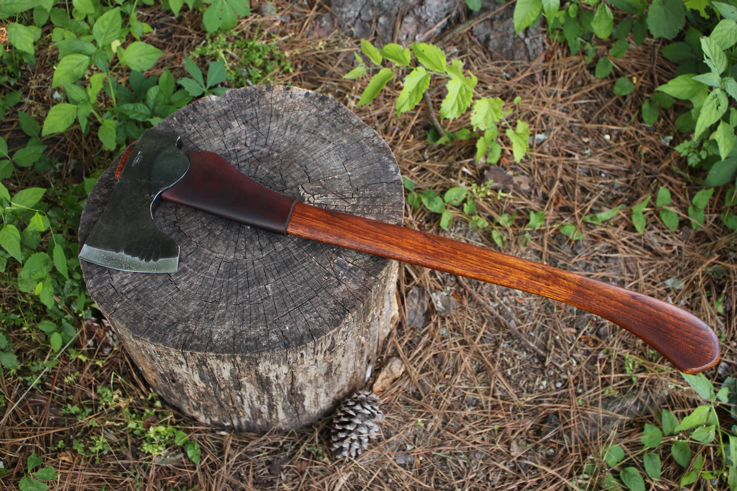 handmade, usa made, usa made axe, hatchet, chopping, wood chopping, outdoor, outdoorsman, survival, backwoodsman, hickory, axe made in amera, axes made in the usa, ike bullington, wolf valley forge, valley forge, pack axe, back packing, camping, trail axe, hunting axe, trappers axe, camp axe, bush axe, belt axe, pack axe, leather shoulder rig, chopping axe, leather axe carrier, shoulder sling for axe, Carpenter's Axe, New Wolf Valley Forge Axe Release, WVF