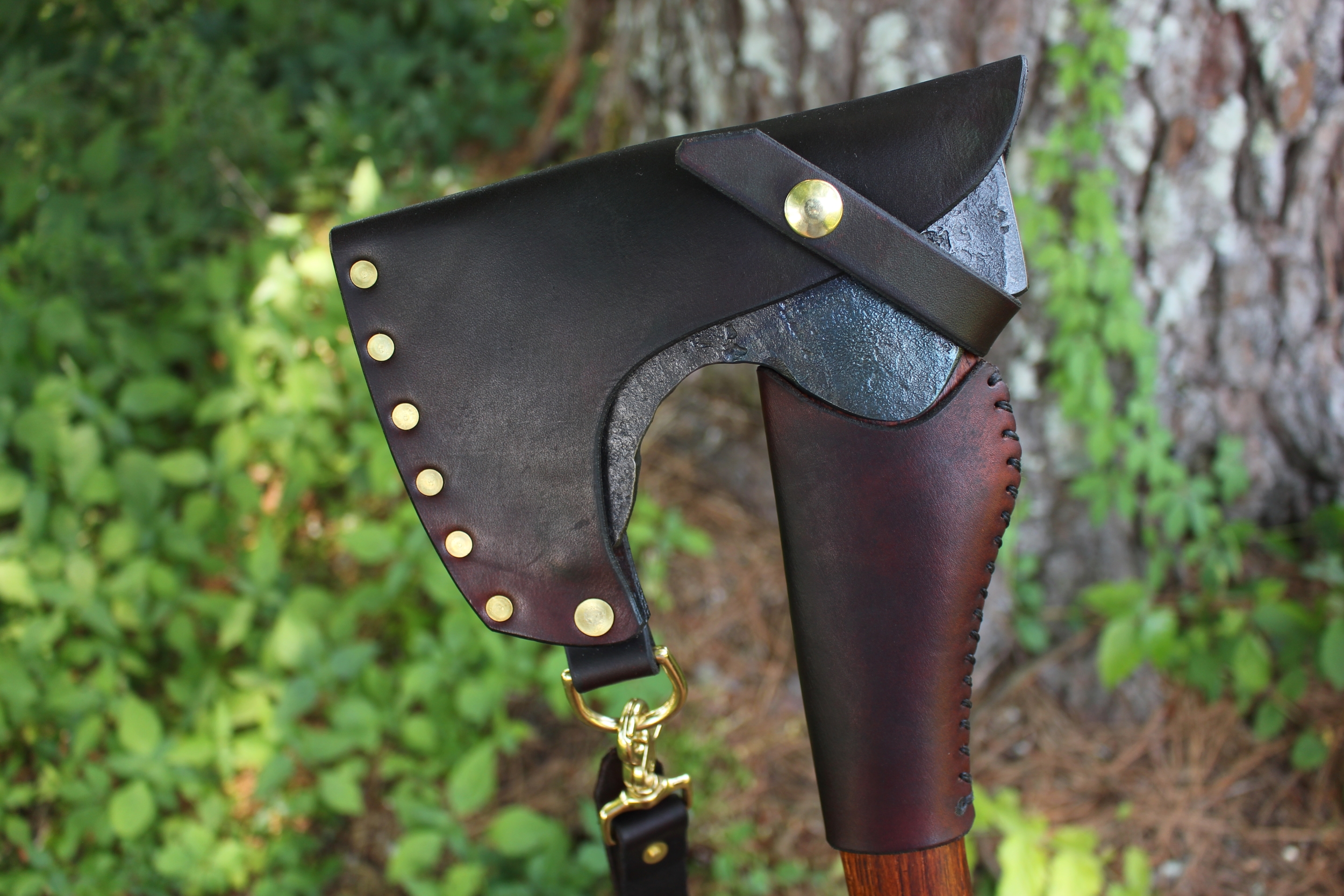 handmade, usa made, usa made axe, hatchet, chopping, wood chopping, outdoor, outdoorsman, survival, backwoodsman, hickory, axe made in amera, axes made in the usa, ike bullington, wolf valley forge, valley forge, pack axe, back packing, camping, trail axe, hunting axe, trappers axe, camp axe, bush axe, belt axe, pack axe, leather shoulder rig, chopping axe, leather axe carrier, shoulder sling for axe, Carpenter's Axe, New Wolf Valley Forge Axe Release, WVF