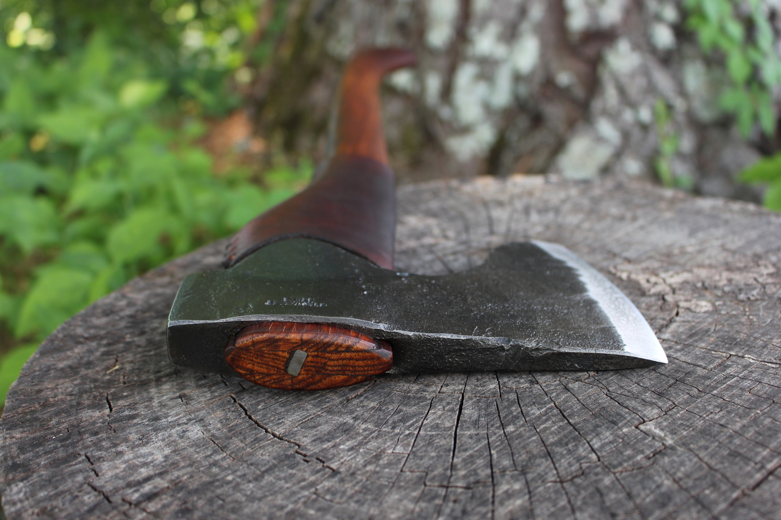 handmade, usa made, usa made axe, hatchet, chopping, wood chopping, outdoor, outdoorsman, survival, backwoodsman, hickory, axe made in amera, axes made in the usa, ike bullington, wolf valley forge, valley forge, pack axe, back packing, camping, trail axe, hunting axe, trappers axe, camp axe, bush axe, belt axe, pack axe, leather shoulder rig, chopping axe, leather axe carrier, shoulder sling for axe, Carpenter's Axe, New Wolf Valley Forge Axe Release, WVF