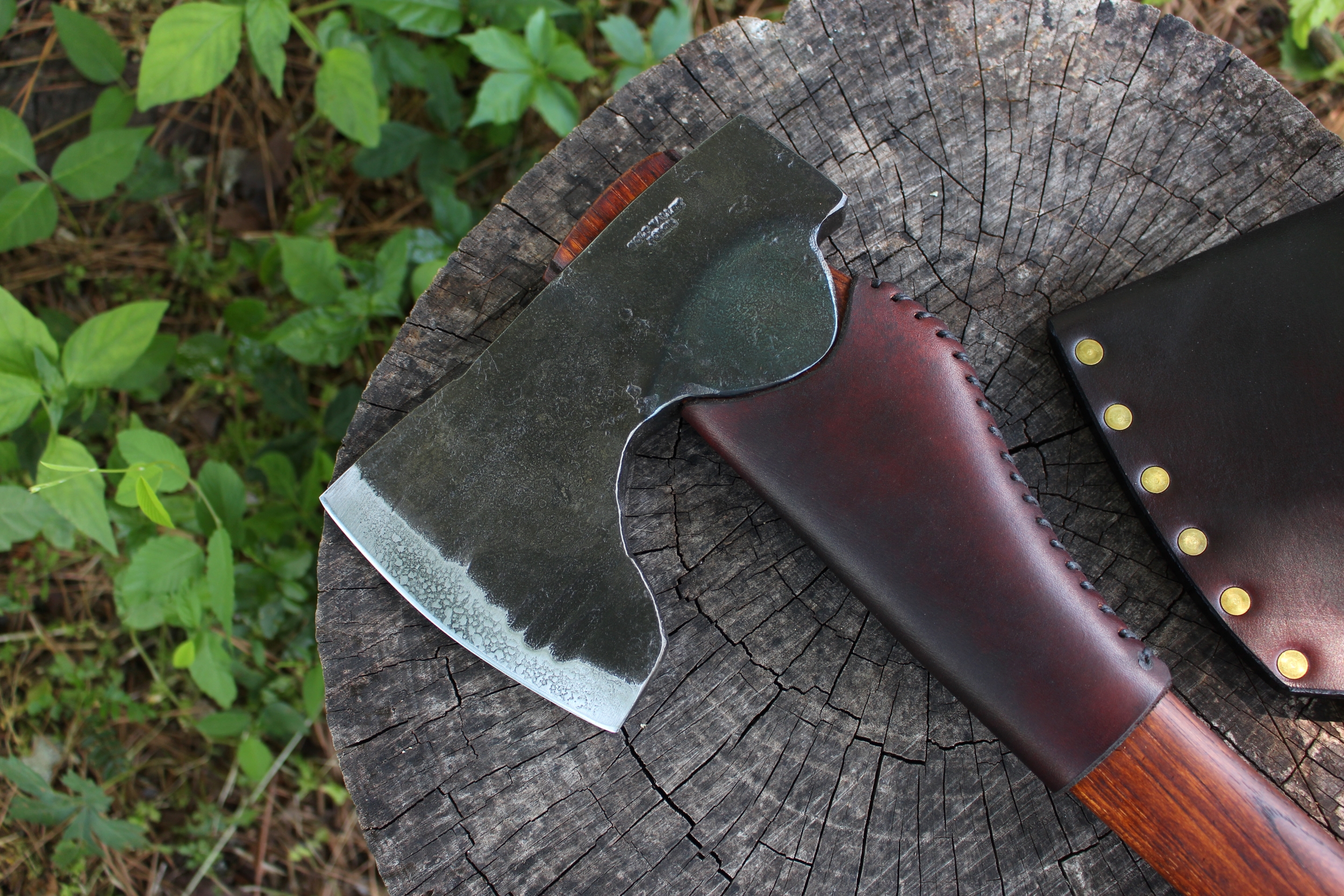 handmade, usa made, usa made axe, hatchet, chopping, wood chopping, outdoor, outdoorsman, survival, backwoodsman, hickory, axe made in amera, axes made in the usa, ike bullington, wolf valley forge, valley forge, pack axe, back packing, camping, trail axe, hunting axe, trappers axe, camp axe, bush axe, belt axe, pack axe, leather shoulder rig, chopping axe, leather axe carrier, shoulder sling for axe, Carpenter's Axe, New Wolf Valley Forge Axe Release, WVF