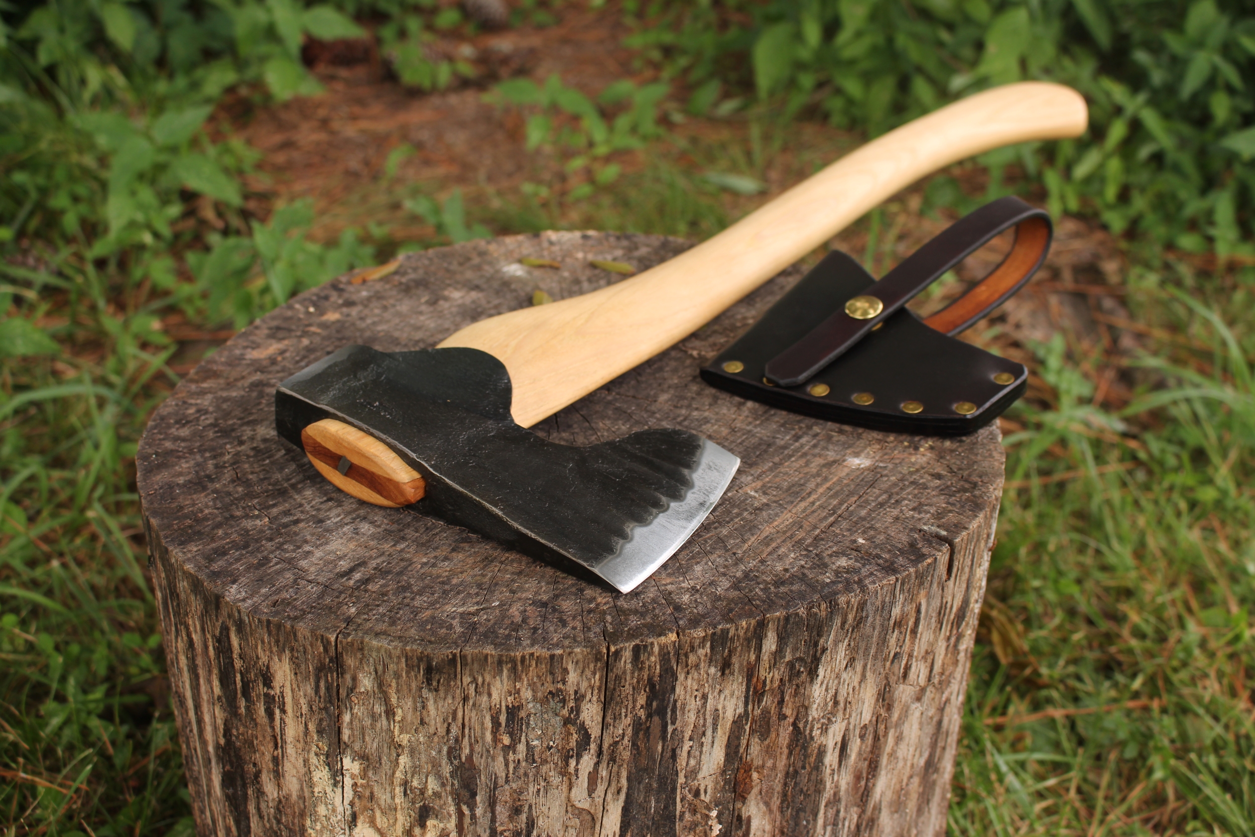 handmade, usa made, usa made axe, hatchet, chopping, wood chopping, outdoor, outdoorsman, survival, backwoodsman, hickory, axe made in america, axes made in the usa, ike bullington, wolf valley forge, valley forge, pack axe, back packing, camping, trail axe, hunting axe, trappers axe, camp axe, bush axe, belt axe, pack axe, leather shoulder rig, chopping axe, leather axe carrier, shoulder sling for axe, carpenter's axe, Wolf Valley Forge, Wolf Valley Forge axe release, Axe Wax, haversack, go back, man purse, man bag, canvas bag, reenactor, reenacting, Trekker Axe, Axe Life