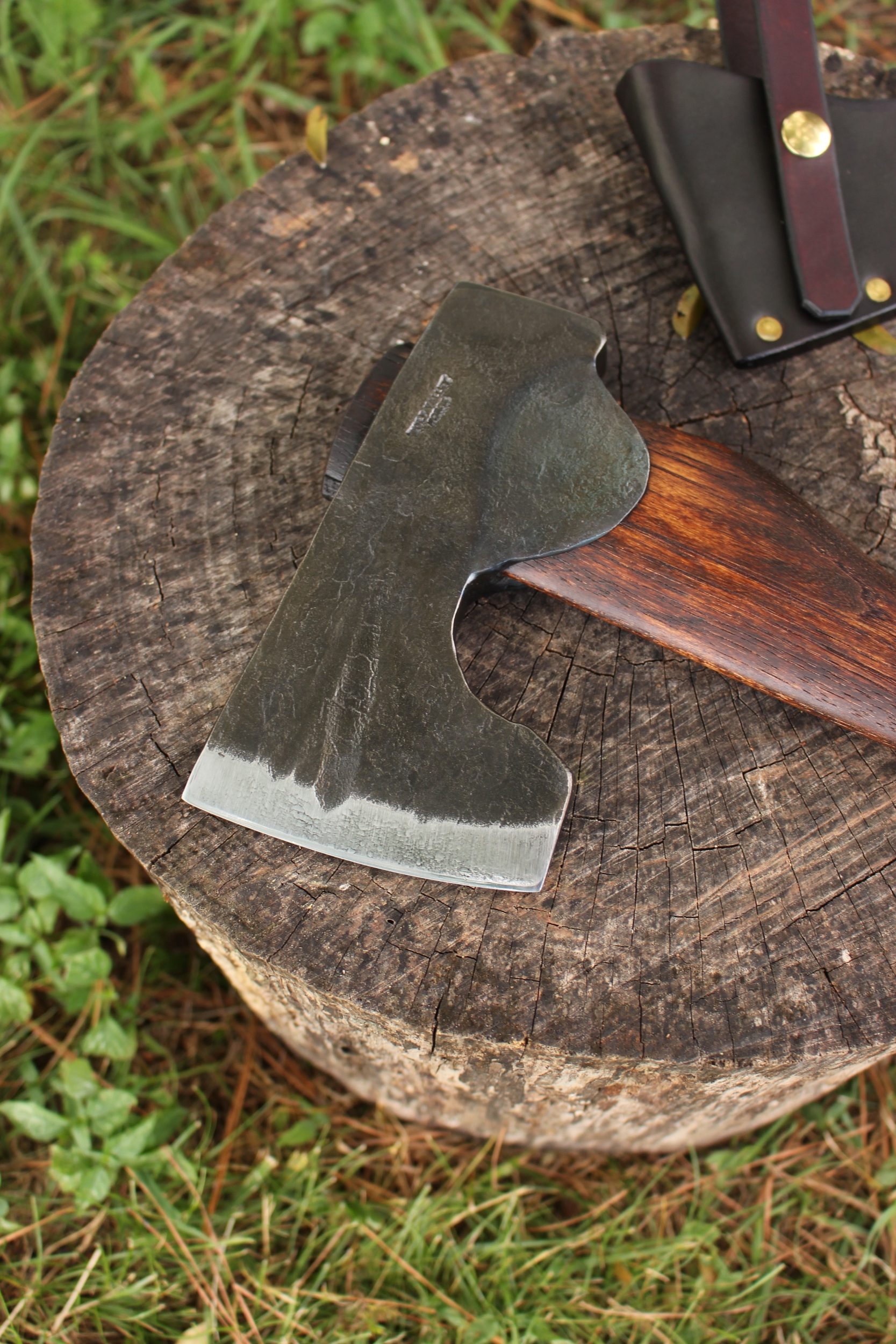 handmade, usa made, usa made axe, hatchet, chopping, wood chopping, outdoor, outdoorsman, survival, backwoodsman, hickory, axe made in amera, axes made in the usa, ike bullington, wolf valley forge, valley forge, pack axe, back packing, camping, trail axe, hunting axe, trappers axe, camp axe, bush axe, belt axe, pack axe, leather shoulder rig, chopping axe, leather axe carrier, shoulder sling for axe, Carpenter's Axe, New Wolf Valley Forge Axe Release, WVF