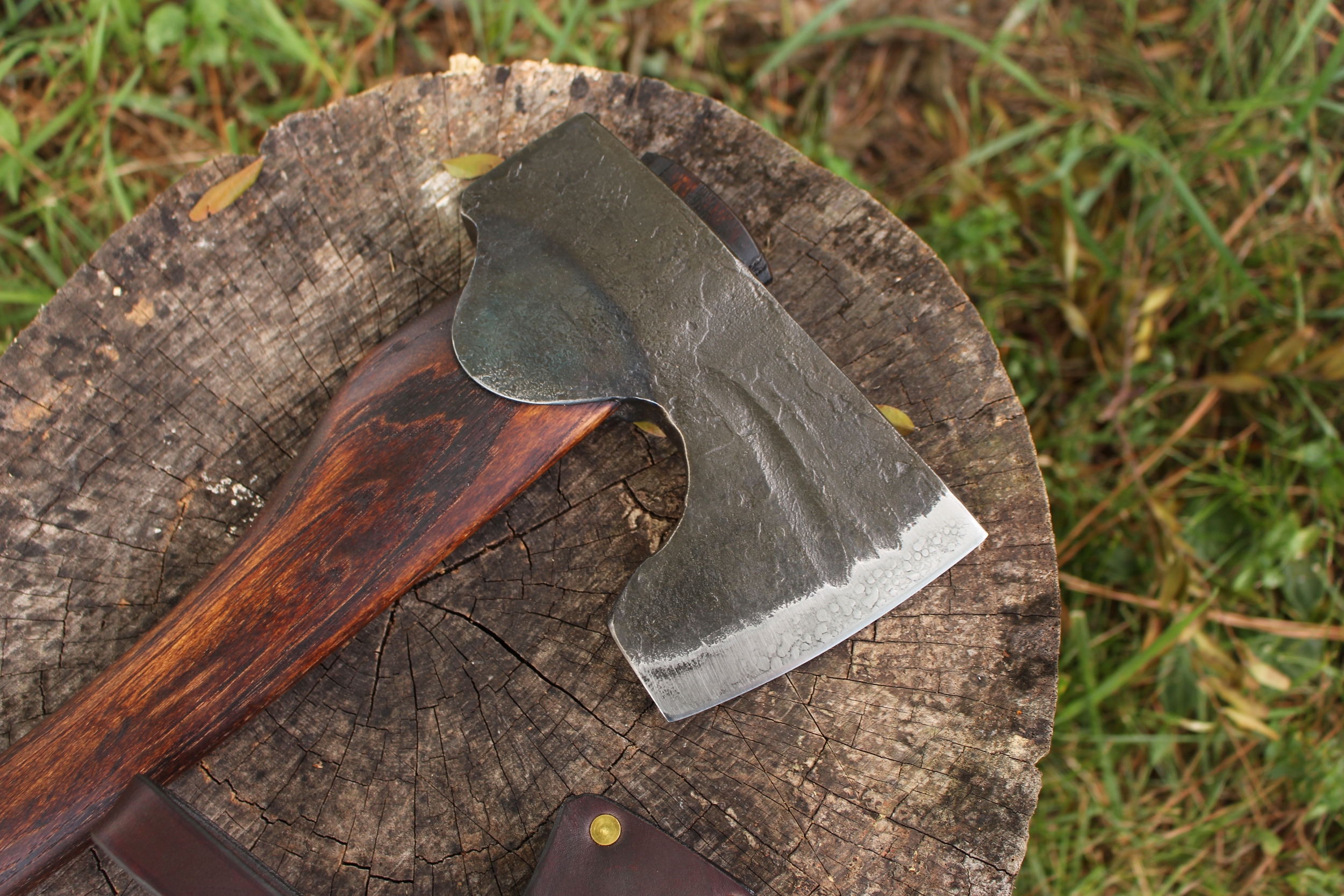 handmade, usa made, usa made axe, hatchet, chopping, wood chopping, outdoor, outdoorsman, survival, backwoodsman, hickory, axe made in amera, axes made in the usa, ike bullington, wolf valley forge, valley forge, pack axe, back packing, camping, trail axe, hunting axe, trappers axe, camp axe, bush axe, belt axe, pack axe, leather shoulder rig, chopping axe, leather axe carrier, shoulder sling for axe, Carpenter's Axe, New Wolf Valley Forge Axe Release, WVF