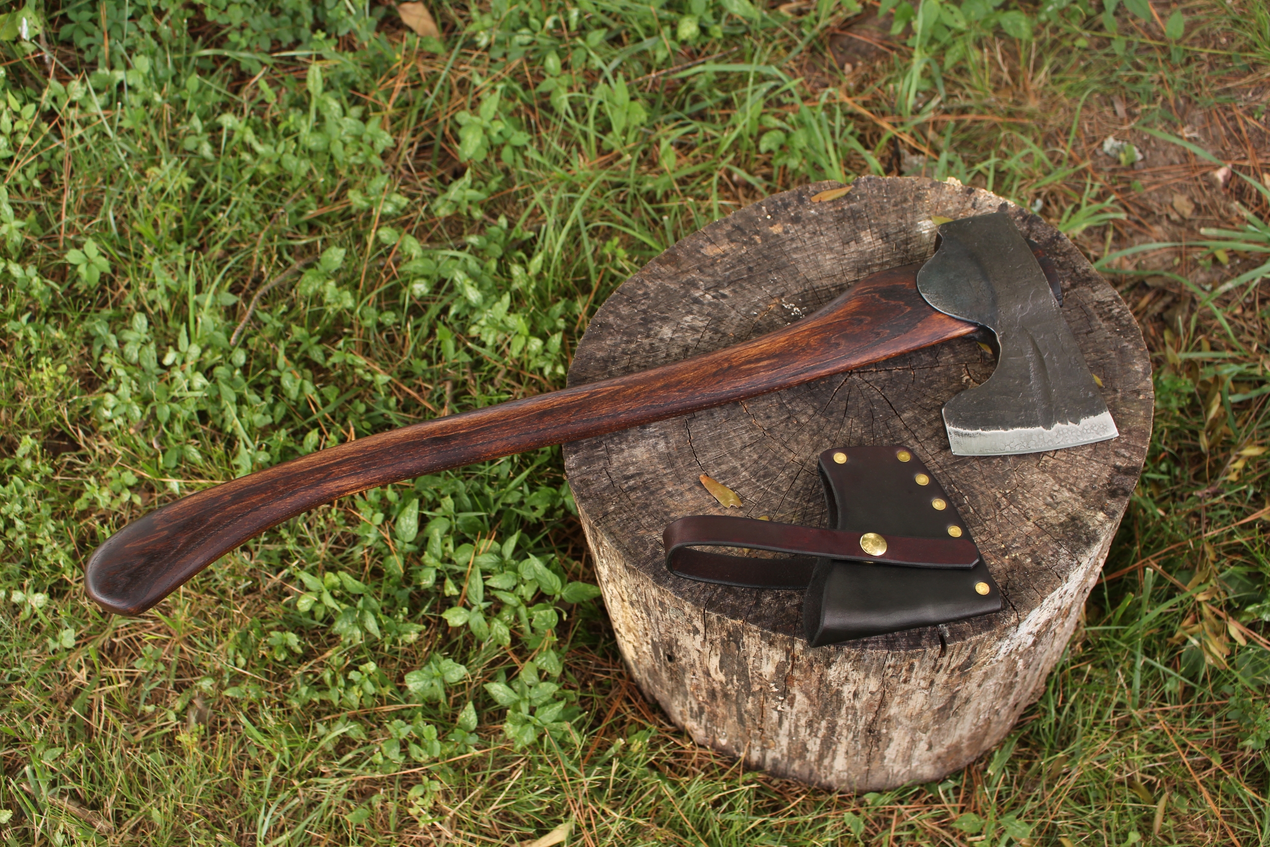 handmade, usa made, usa made axe, hatchet, chopping, wood chopping, outdoor, outdoorsman, survival, backwoodsman, hickory, axe made in amera, axes made in the usa, ike bullington, wolf valley forge, valley forge, pack axe, back packing, camping, trail axe, hunting axe, trappers axe, camp axe, bush axe, belt axe, pack axe, leather shoulder rig, chopping axe, leather axe carrier, shoulder sling for axe, Carpenter's Axe, New Wolf Valley Forge Axe Release, WVF