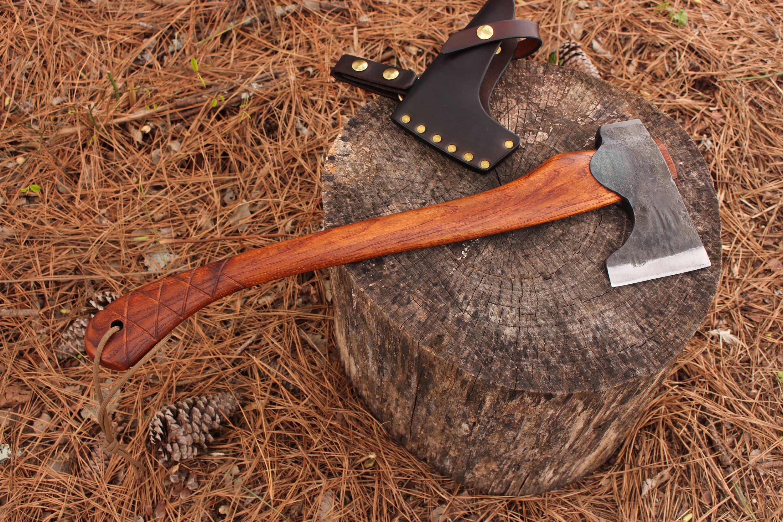 handmade, usa made, usa made axe, hatchet, chopping, wood chopping, outdoor, outdoorsman, survival, backwoodsman, hickory, axe made in amera, axes made in the usa, ike bullington, wolf valley forge, valley forge, pack axe, back packing, camping, trail axe, hunting axe, trappers axe, camp axe, bush axe, belt axe, pack axe, leather shoulder rig, chopping axe, leather axe carrier, shoulder sling for axe, Carpenter's Axe, New Wolf Valley Forge Axe Release, WVF