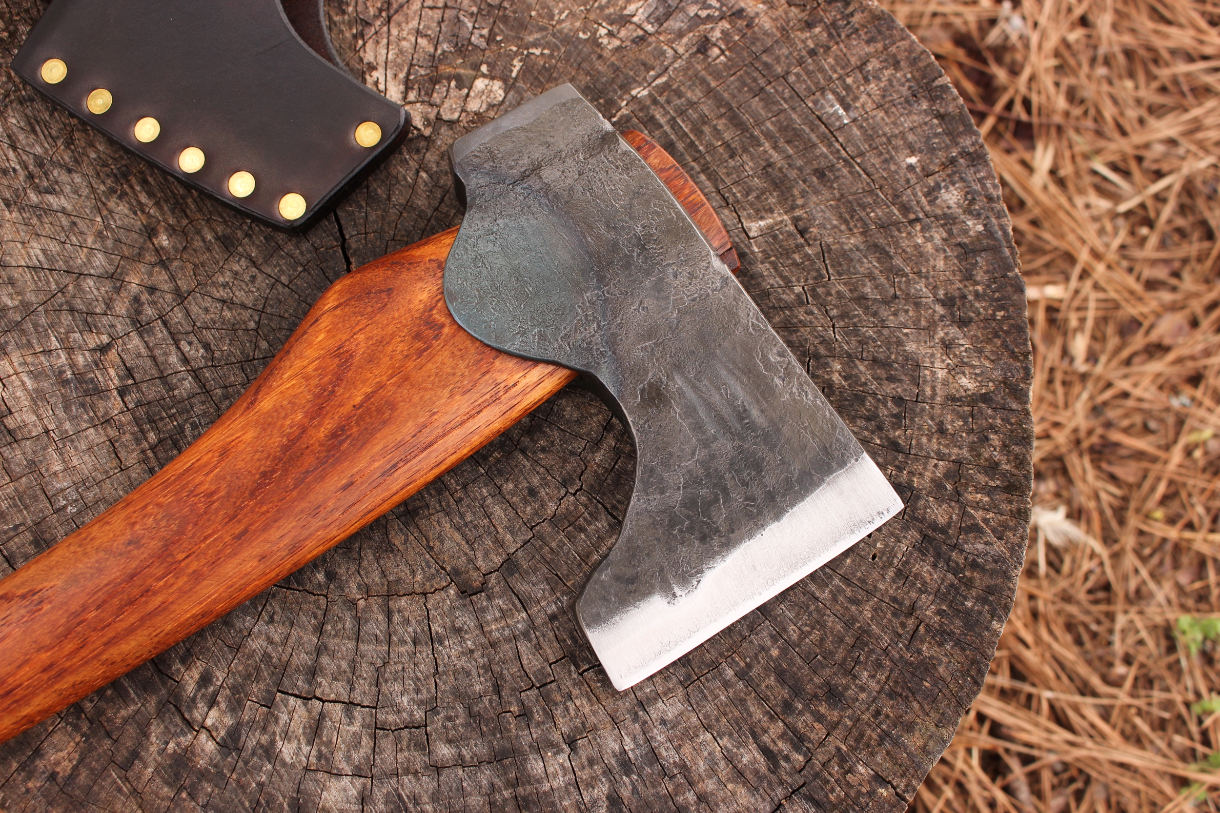 handmade, usa made, usa made axe, hatchet, chopping, wood chopping, outdoor, outdoorsman, survival, backwoodsman, hickory, axe made in amera, axes made in the usa, ike bullington, wolf valley forge, valley forge, pack axe, back packing, camping, trail axe, hunting axe, trappers axe, camp axe, bush axe, belt axe, pack axe, leather shoulder rig, chopping axe, leather axe carrier, shoulder sling for axe, Carpenter's Axe, New Wolf Valley Forge Axe Release, WVF