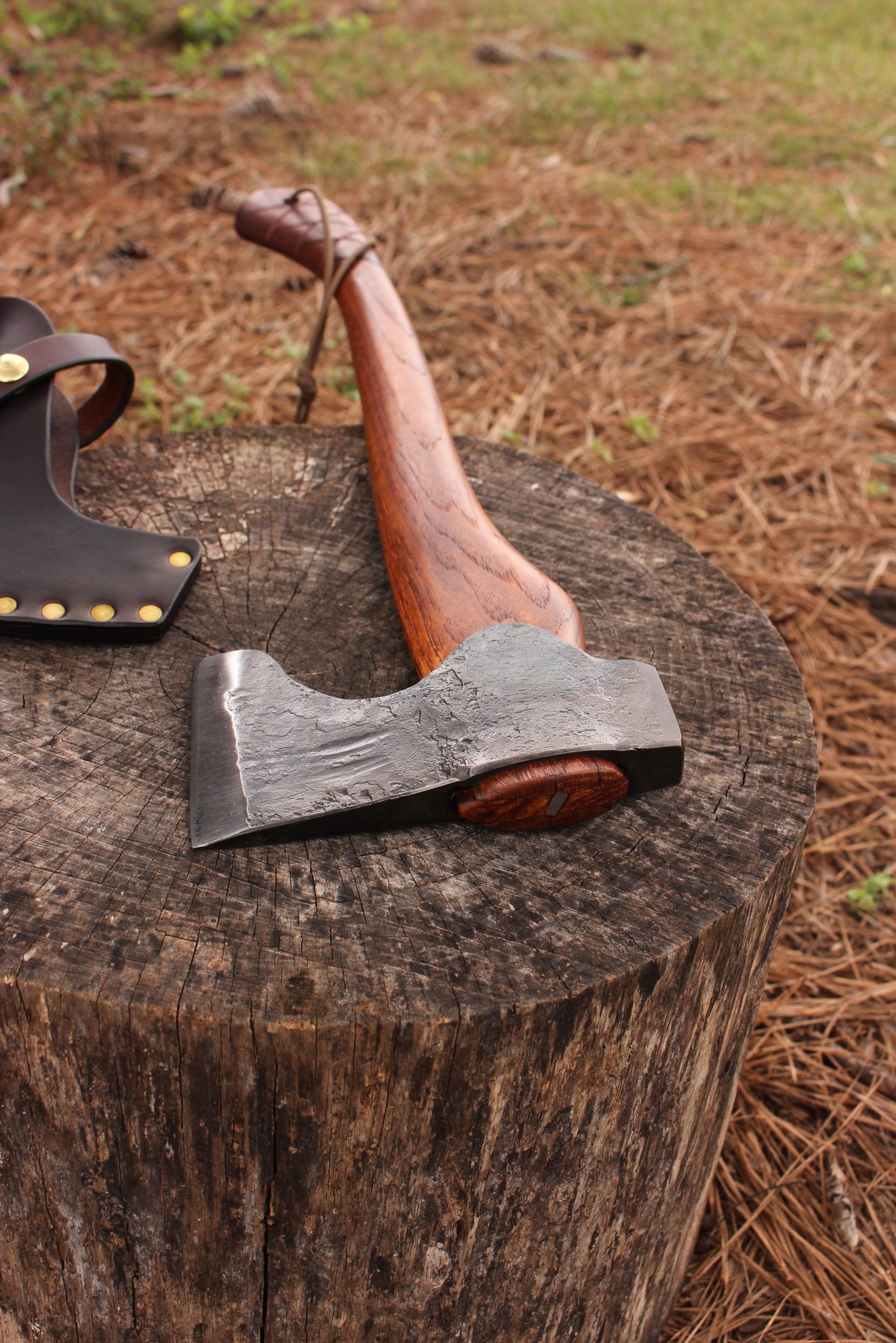 handmade, usa made, usa made axe, hatchet, chopping, wood chopping, outdoor, outdoorsman, survival, backwoodsman, hickory, axe made in amera, axes made in the usa, ike bullington, wolf valley forge, valley forge, pack axe, back packing, camping, trail axe, hunting axe, trappers axe, camp axe, bush axe, belt axe, pack axe, leather shoulder rig, chopping axe, leather axe carrier, shoulder sling for axe, Carpenter's Axe, New Wolf Valley Forge Axe Release, WVF
