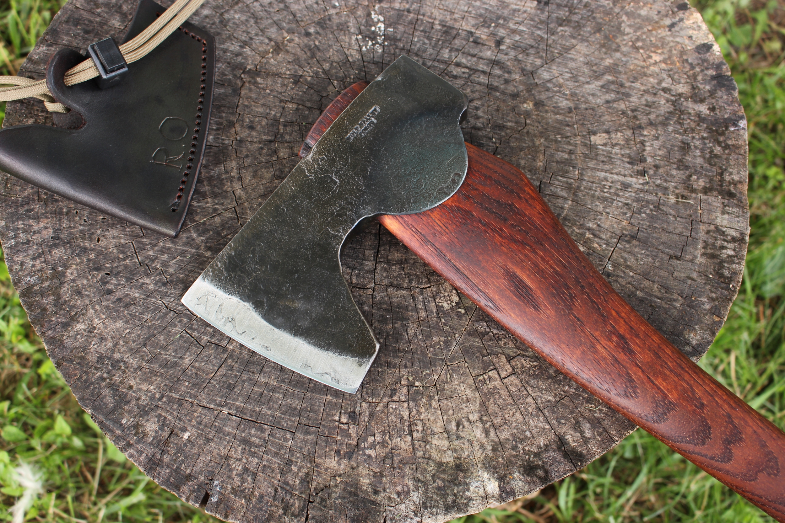 handmade, usa made, usa made axe, hatchet, chopping, wood chopping, outdoor, outdoorsman, survival, backwoodsman, hickory, axe made in amera, axes made in the usa, ike bullington, wolf valley forge, valley forge, pack axe, back packing, camping, trail axe, hunting axe, trappers axe, camp axe, bush axe, belt axe, pack axe, leather shoulder rig, chopping axe, leather axe carrier, shoulder sling for axe, Carpenter's Axe, New Wolf Valley Forge Axe Release, WVF