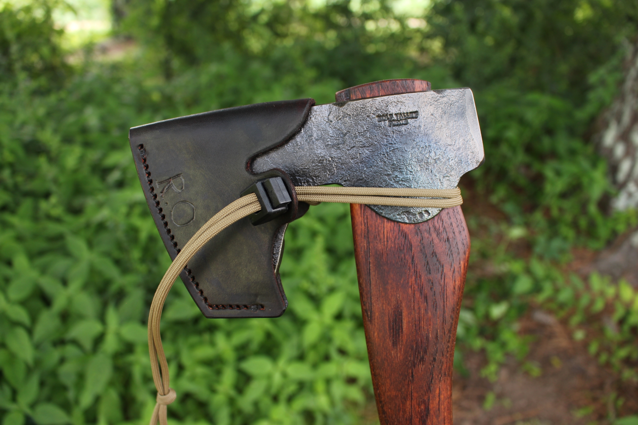 handmade, usa made, usa made axe, hatchet, chopping, wood chopping, outdoor, outdoorsman, survival, backwoodsman, hickory, axe made in amera, axes made in the usa, ike bullington, wolf valley forge, valley forge, pack axe, back packing, camping, trail axe, hunting axe, trappers axe, camp axe, bush axe, belt axe, pack axe, leather shoulder rig, chopping axe, leather axe carrier, shoulder sling for axe, Carpenter's Axe, New Wolf Valley Forge Axe Release, WVF