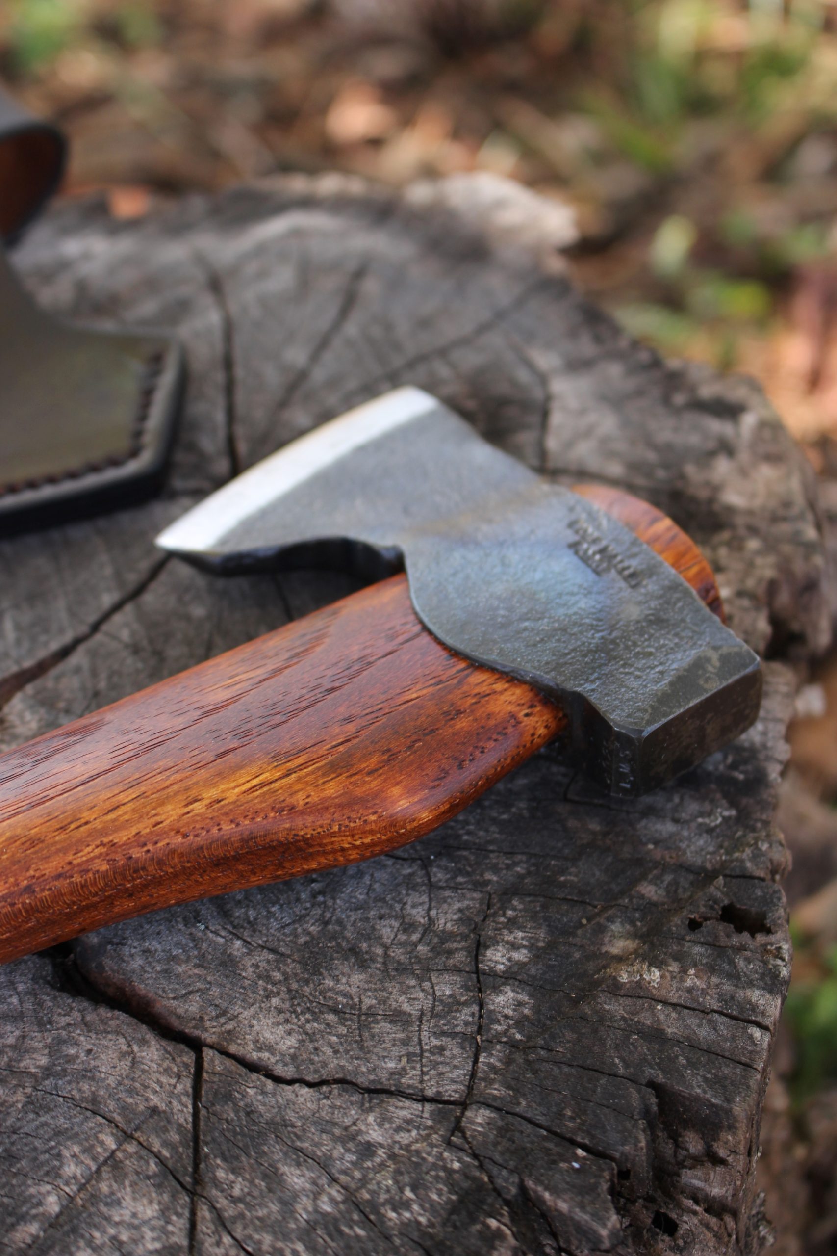 handmade, usa made, usa made axe, hatchet, chopping, wood chopping, outdoor, outdoorsman, survival, backwoodsman, hickory, axe made in amera, axes made in the usa, ike bullington, wolf valley forge, valley forge, pack axe, back packing, camping, trail axe, hunting axe, trappers axe, camp axe, bush axe, belt axe, pack axe, leather shoulder rig, chopping axe, leather axe carrier, shoulder sling for axe, Carpenter's Axe, New Wolf Valley Forge Axe Release, WVF