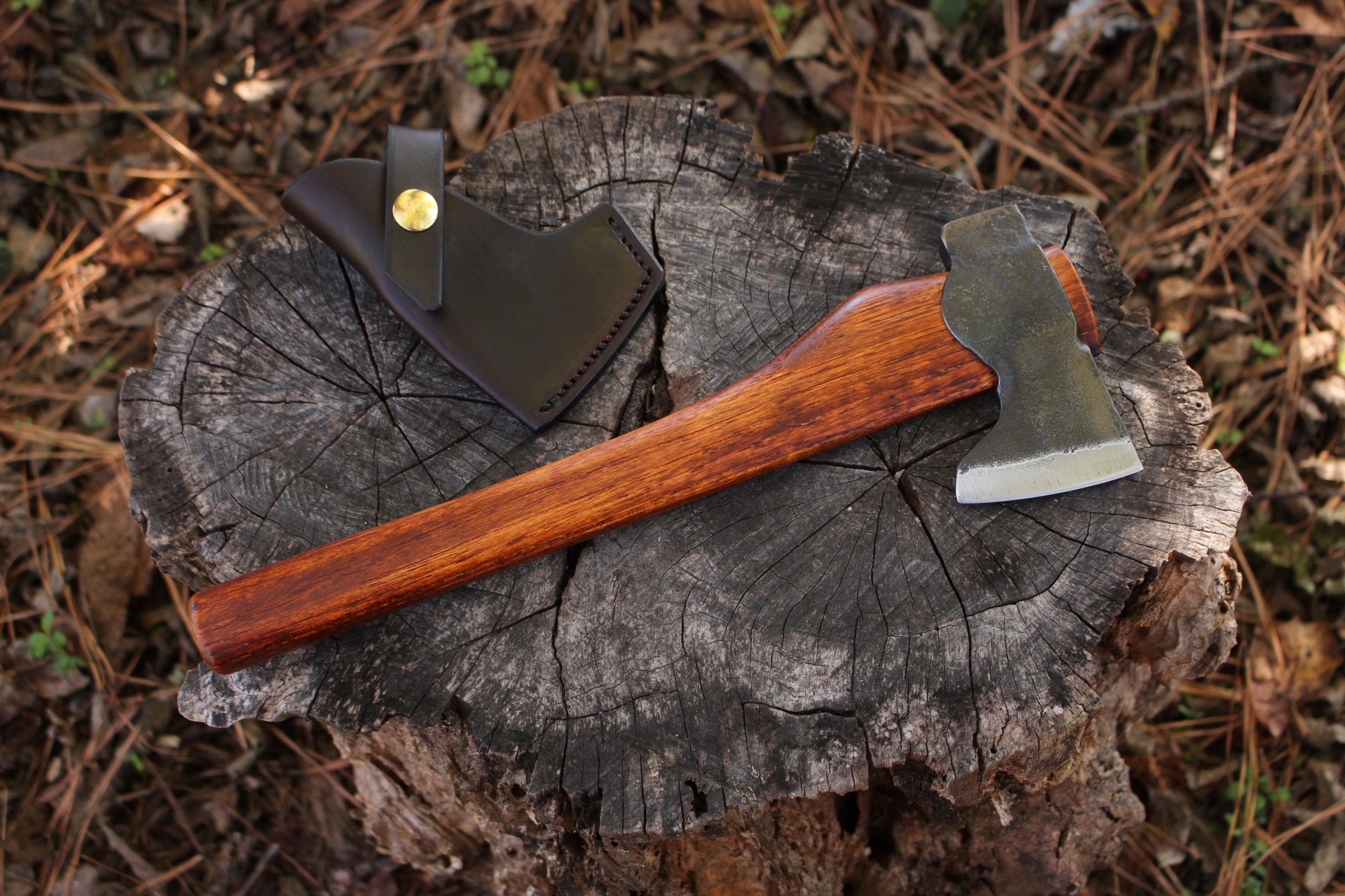 handmade, usa made, usa made axe, hatchet, chopping, wood chopping, outdoor, outdoorsman, survival, backwoodsman, hickory, axe made in amera, axes made in the usa, ike bullington, wolf valley forge, valley forge, pack axe, back packing, camping, trail axe, hunting axe, trappers axe, camp axe, bush axe, belt axe, pack axe, leather shoulder rig, chopping axe, leather axe carrier, shoulder sling for axe, Carpenter's Axe, New Wolf Valley Forge Axe Release, WVF