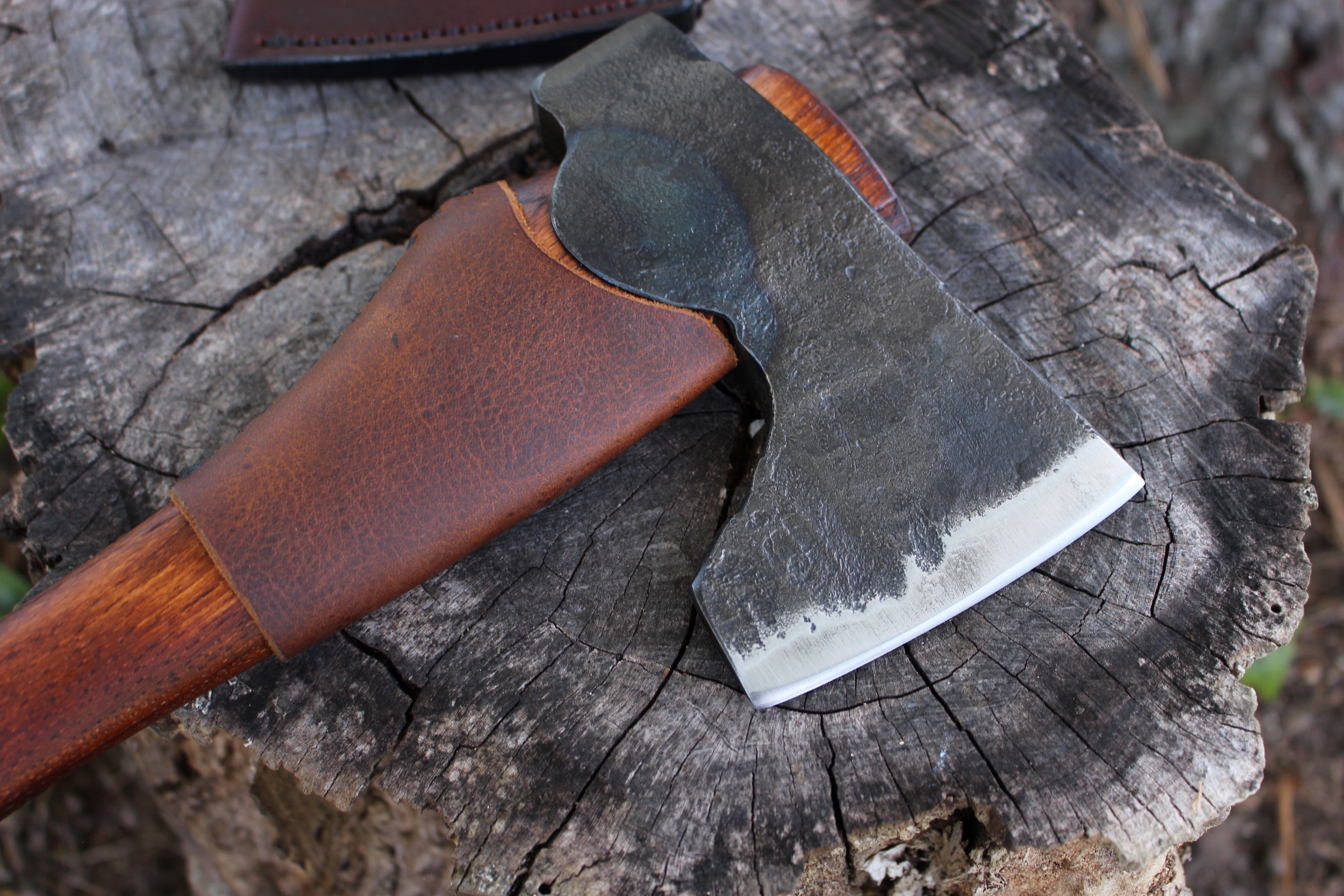handmade, usa made, usa made axe, hatchet, chopping, wood chopping, outdoor, outdoorsman, survival, backwoodsman, hickory, axe made in amera, axes made in the usa, ike bullington, wolf valley forge, valley forge, pack axe, back packing, camping, trail axe, hunting axe, trappers axe, camp axe, bush axe, belt axe, pack axe, leather shoulder rig, chopping axe, leather axe carrier, shoulder sling for axe, Carpenter's Axe, New Wolf Valley Forge Axe Release, WVF