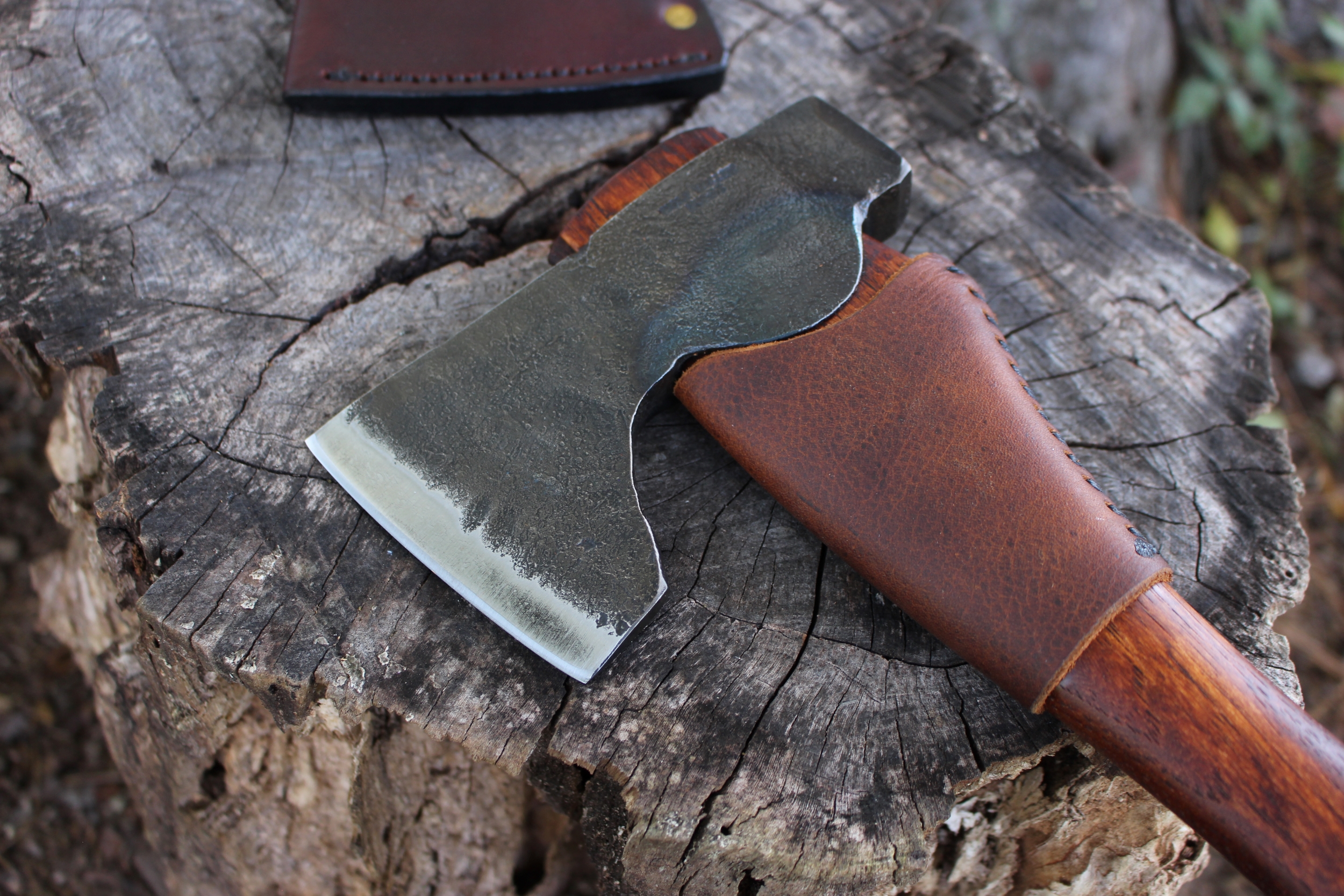 handmade, usa made, usa made axe, hatchet, chopping, wood chopping, outdoor, outdoorsman, survival, backwoodsman, hickory, axe made in amera, axes made in the usa, ike bullington, wolf valley forge, valley forge, pack axe, back packing, camping, trail axe, hunting axe, trappers axe, camp axe, bush axe, belt axe, pack axe, leather shoulder rig, chopping axe, leather axe carrier, shoulder sling for axe, Carpenter's Axe, New Wolf Valley Forge Axe Release, WVF