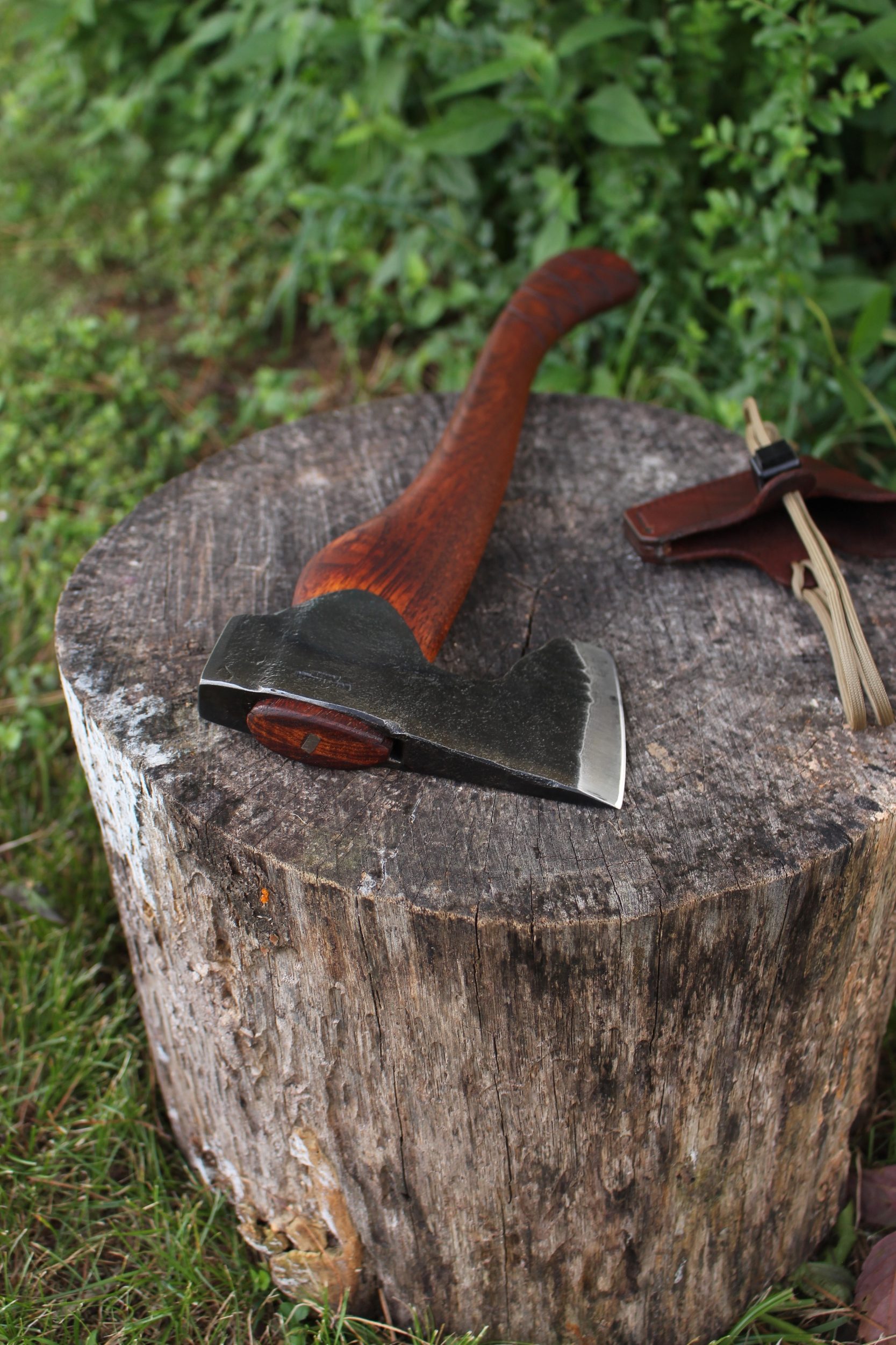 handmade, usa made, usa made axe, hatchet, chopping, wood chopping, outdoor, outdoorsman, survival, backwoodsman, hickory, axe made in america, axes made in the usa, ike bullington, wolf valley forge, valley forge, pack axe, back packing, camping, trail axe, hunting axe, trappers axe, camp axe, bush axe, belt axe, pack axe, leather shoulder rig, chopping axe, leather axe carrier, shoulder sling for axe, carpenter's axe, Wolf Valley Forge, Wolf Valley Forge axe release, Axe Wax, haversack, go back, man purse, man bag, canvas bag, reenactor, reenacting