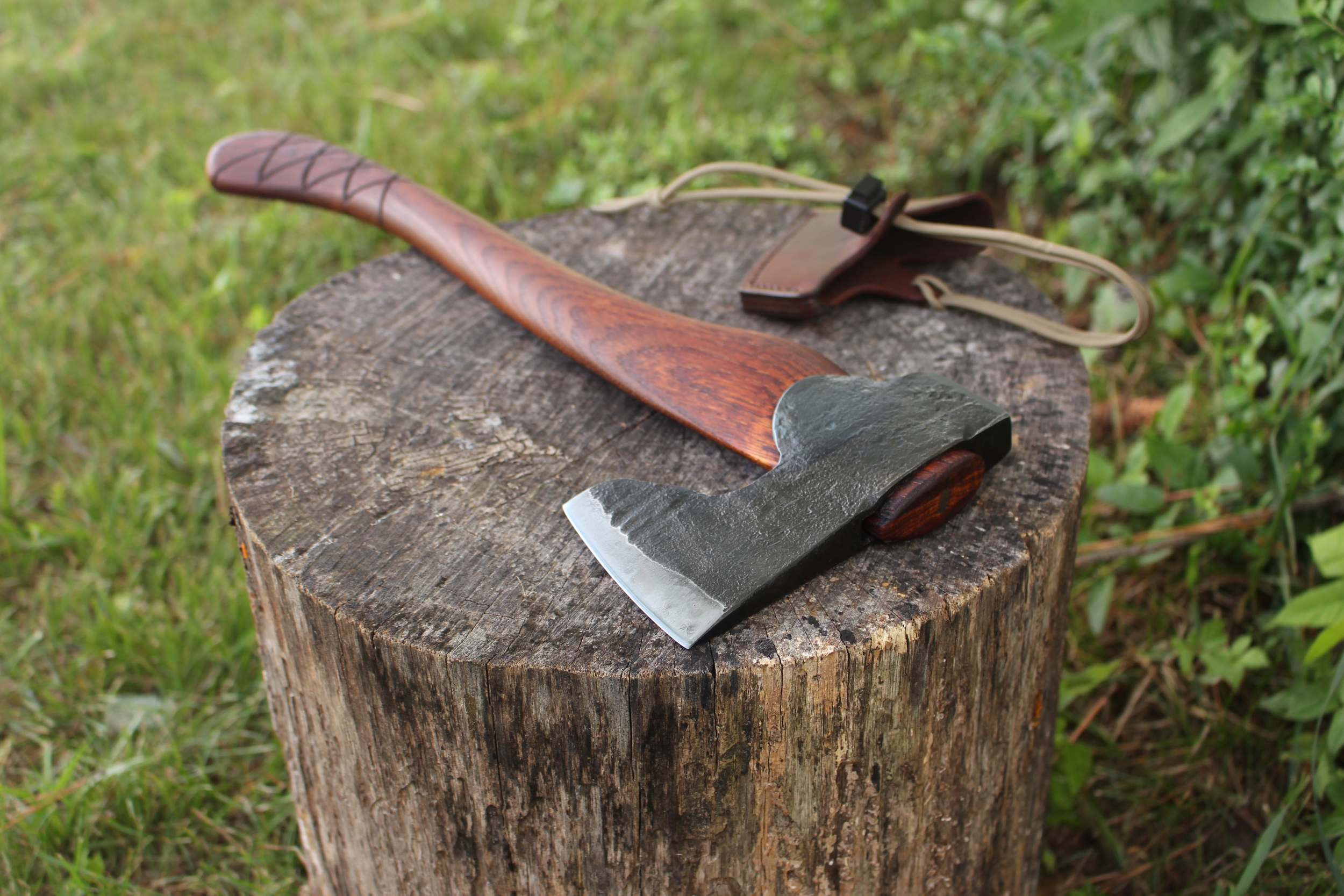 handmade, usa made, usa made axe, hatchet, chopping, wood chopping, outdoor, outdoorsman, survival, backwoodsman, hickory, axe made in america, axes made in the usa, ike bullington, wolf valley forge, valley forge, pack axe, back packing, camping, trail axe, hunting axe, trappers axe, camp axe, bush axe, belt axe, pack axe, leather shoulder rig, chopping axe, leather axe carrier, shoulder sling for axe, carpenter's axe, Wolf Valley Forge, Wolf Valley Forge axe release, Axe Wax, haversack, go back, man purse, man bag, canvas bag, reenactor, reenacting