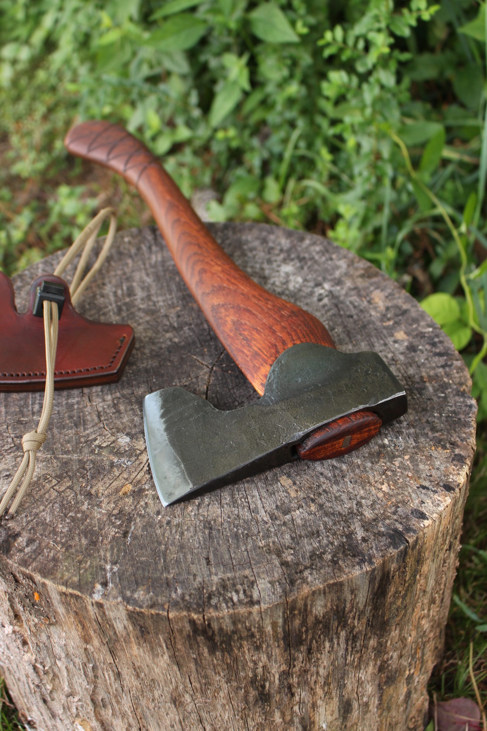 handmade, usa made, usa made axe, hatchet, chopping, wood chopping, outdoor, outdoorsman, survival, backwoodsman, hickory, axe made in america, axes made in the usa, ike bullington, wolf valley forge, valley forge, pack axe, back packing, camping, trail axe, hunting axe, trappers axe, camp axe, bush axe, belt axe, pack axe, leather shoulder rig, chopping axe, leather axe carrier, shoulder sling for axe, carpenter's axe, Wolf Valley Forge, Wolf Valley Forge axe release, Axe Wax, haversack, go back, man purse, man bag, canvas bag, reenactor, reenacting