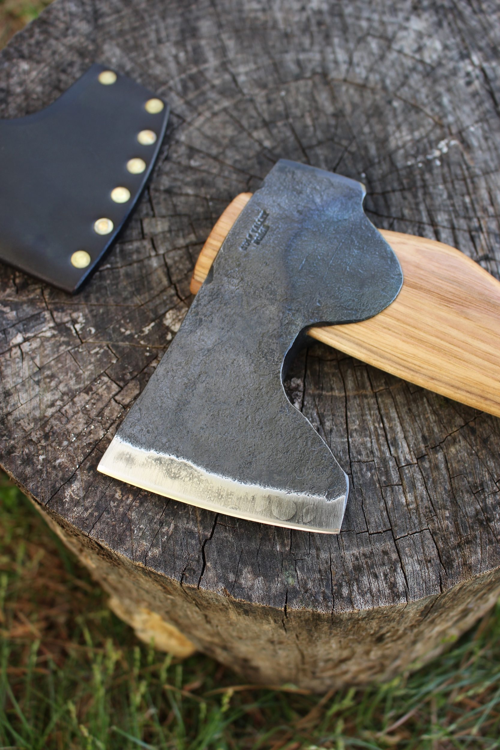 handmade, usa made, usa made axe, hatchet, chopping, wood chopping, outdoor, outdoorsman, survival, backwoodsman, hickory, axe made in america, axes made in the usa, ike bullington, wolf valley forge, valley forge, pack axe, back packing, camping, trail axe, hunting axe, trappers axe, camp axe, bush axe, belt axe, pack axe, leather shoulder rig, chopping axe, leather axe carrier, shoulder sling for axe, carpenter's axe, Wolf Valley Forge, Wolf Valley Forge axe release, Axe Wax, haversack, go back, man purse, man bag, canvas bag, reenactor, reenacting