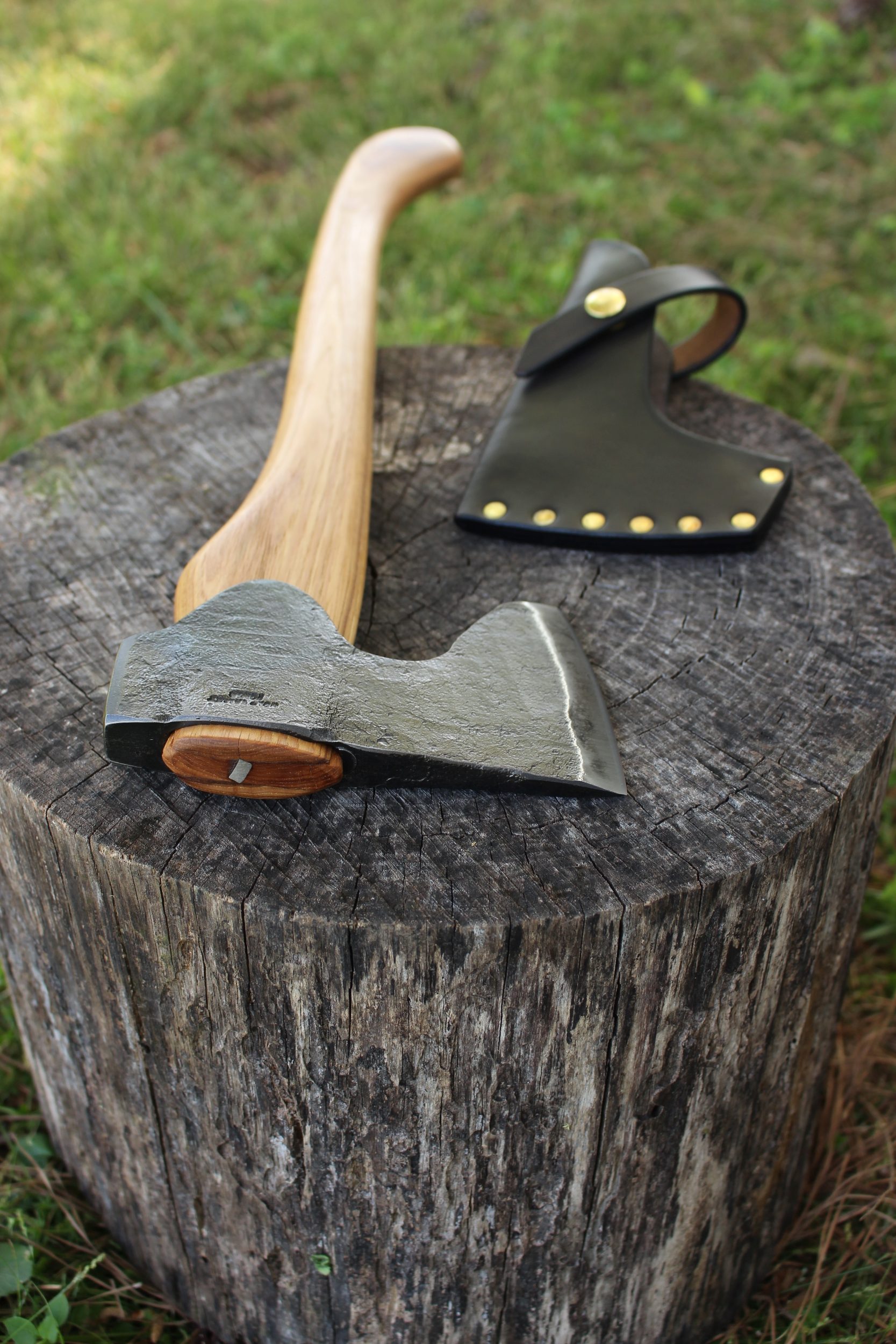 handmade, usa made, usa made axe, hatchet, chopping, wood chopping, outdoor, outdoorsman, survival, backwoodsman, hickory, axe made in america, axes made in the usa, ike bullington, wolf valley forge, valley forge, pack axe, back packing, camping, trail axe, hunting axe, trappers axe, camp axe, bush axe, belt axe, pack axe, leather shoulder rig, chopping axe, leather axe carrier, shoulder sling for axe, carpenter's axe, Wolf Valley Forge, Wolf Valley Forge axe release, Axe Wax, haversack, go back, man purse, man bag, canvas bag, reenactor, reenacting