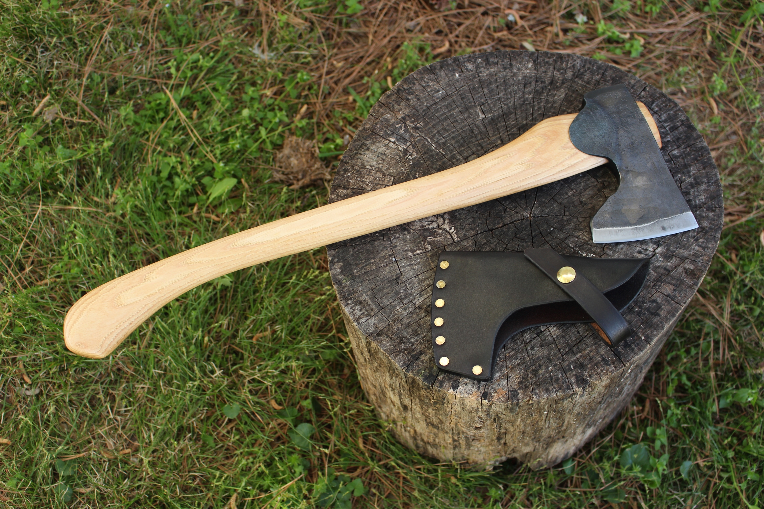 handmade, usa made, usa made axe, hatchet, chopping, wood chopping, outdoor, outdoorsman, survival, backwoodsman, hickory, axe made in america, axes made in the usa, ike bullington, wolf valley forge, valley forge, pack axe, back packing, camping, trail axe, hunting axe, trappers axe, camp axe, bush axe, belt axe, pack axe, leather shoulder rig, chopping axe, leather axe carrier, shoulder sling for axe, carpenter's axe, Wolf Valley Forge, Wolf Valley Forge axe release, Axe Wax, haversack, go back, man purse, man bag, canvas bag, reenactor, reenacting