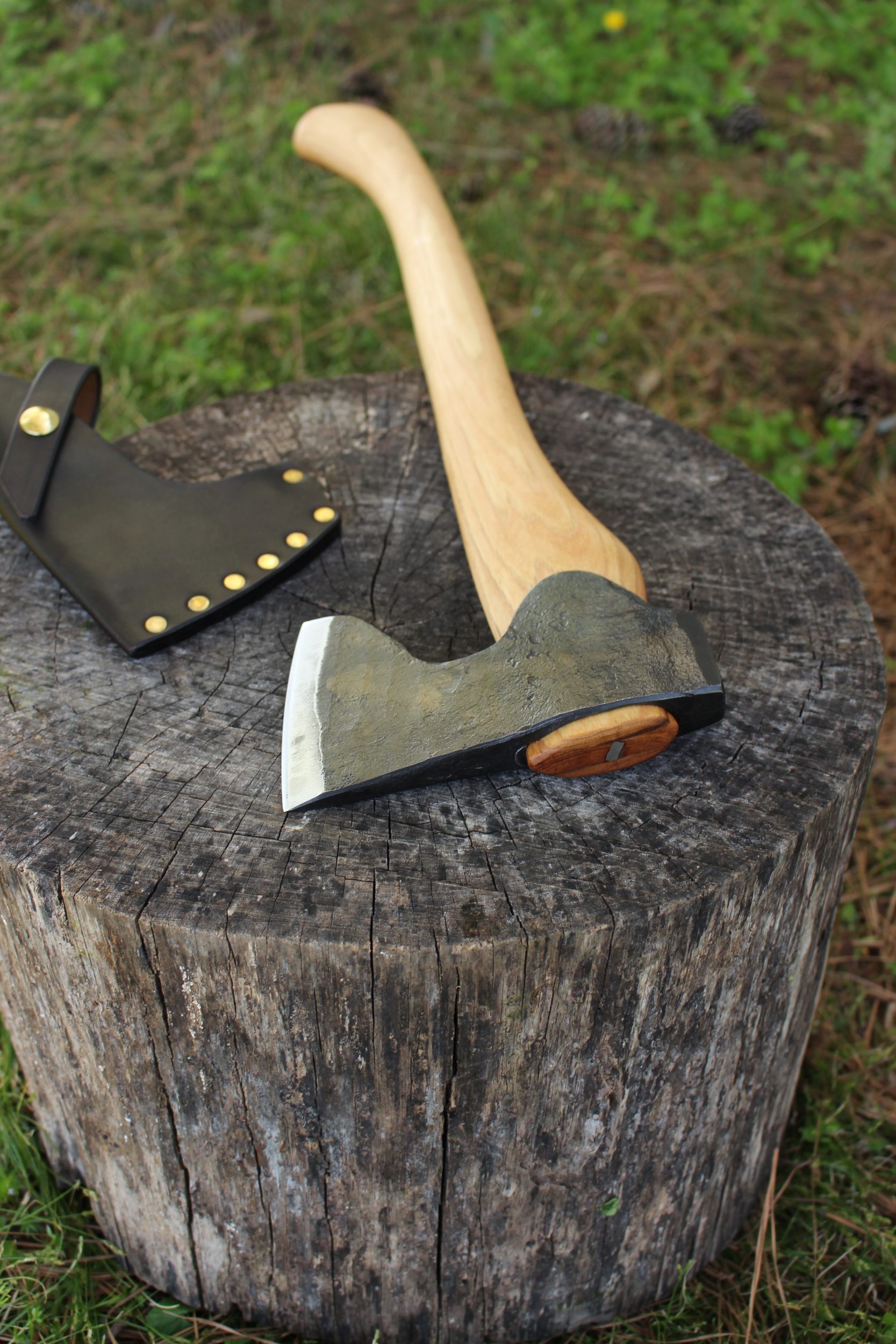 handmade, usa made, usa made axe, hatchet, chopping, wood chopping, outdoor, outdoorsman, survival, backwoodsman, hickory, axe made in america, axes made in the usa, ike bullington, wolf valley forge, valley forge, pack axe, back packing, camping, trail axe, hunting axe, trappers axe, camp axe, bush axe, belt axe, pack axe, leather shoulder rig, chopping axe, leather axe carrier, shoulder sling for axe, carpenter's axe, Wolf Valley Forge, Wolf Valley Forge axe release, Axe Wax, haversack, go back, man purse, man bag, canvas bag, reenactor, reenacting