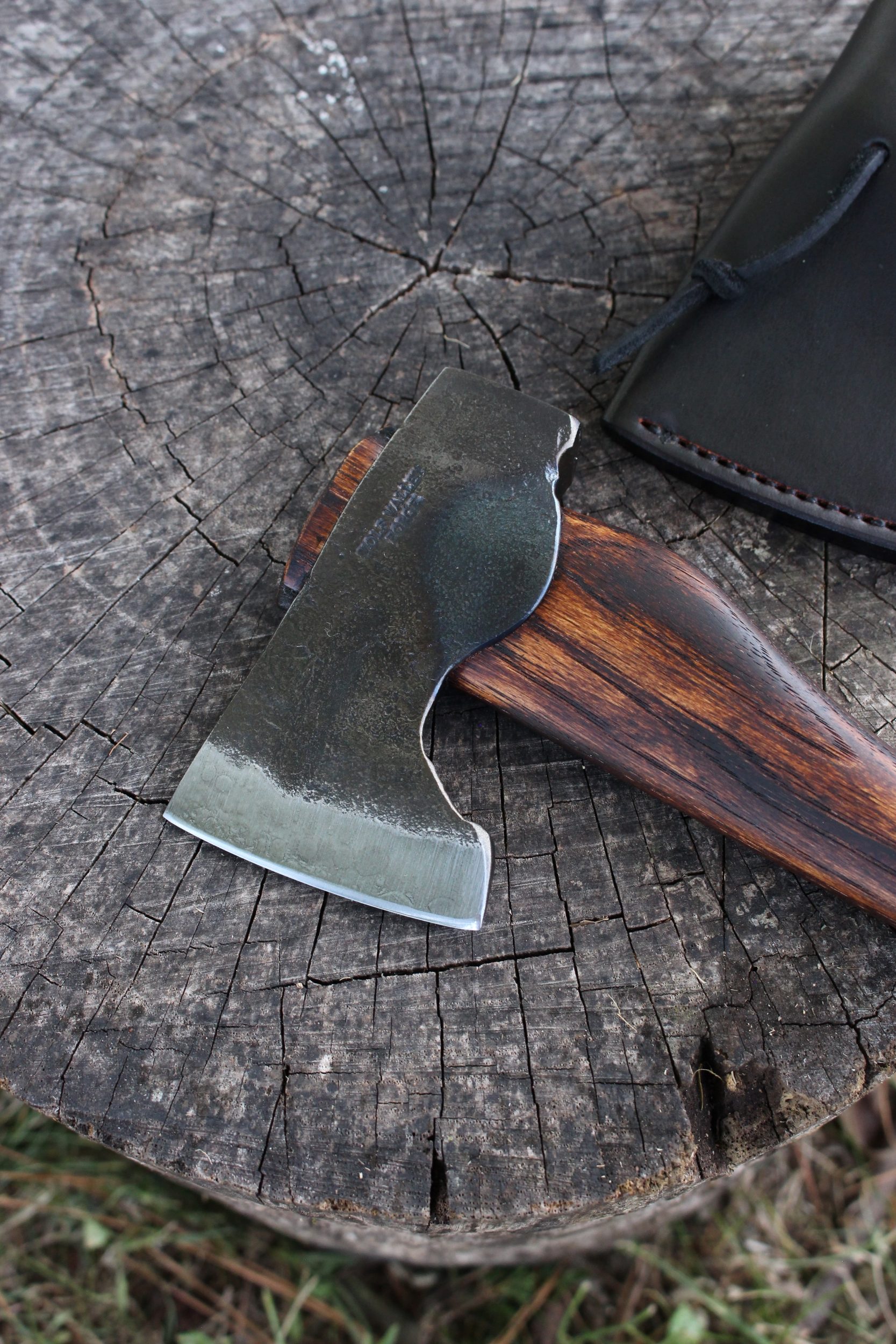 handmade, usa made, usa made axe, hatchet, chopping, wood chopping, outdoor, outdoorsman, survival, backwoodsman, hickory, axe made in america, axes made in the usa, ike bullington, wolf valley forge, valley forge, pack axe, back packing, camping, trail axe, hunting axe, trappers axe, camp axe, bush axe, belt axe, pack axe, leather shoulder rig, chopping axe, leather axe carrier, shoulder sling for axe, carpenter's axe, Wolf Valley Forge, Wolf Valley Forge axe release, Axe Wax, haversack, go back, man purse, man bag, canvas bag, reenactor, reenacting