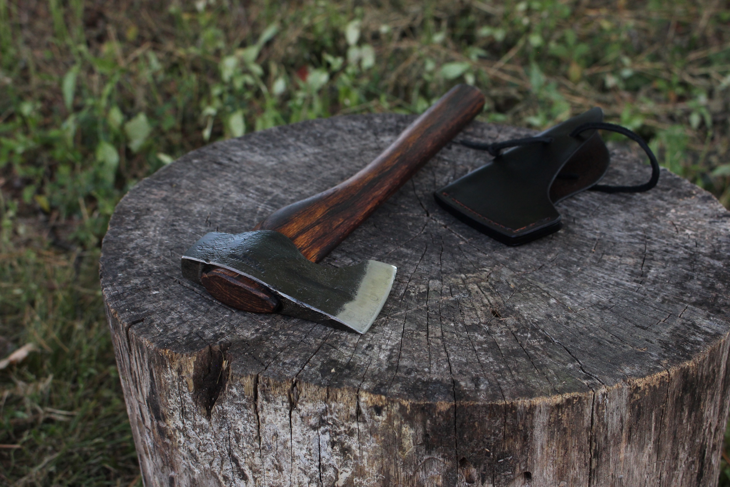 handmade, usa made, usa made axe, hatchet, chopping, wood chopping, outdoor, outdoorsman, survival, backwoodsman, hickory, axe made in america, axes made in the usa, ike bullington, wolf valley forge, valley forge, pack axe, back packing, camping, trail axe, hunting axe, trappers axe, camp axe, bush axe, belt axe, pack axe, leather shoulder rig, chopping axe, leather axe carrier, shoulder sling for axe, carpenter's axe, Wolf Valley Forge, Wolf Valley Forge axe release, Axe Wax, haversack, go back, man purse, man bag, canvas bag, reenactor, reenacting